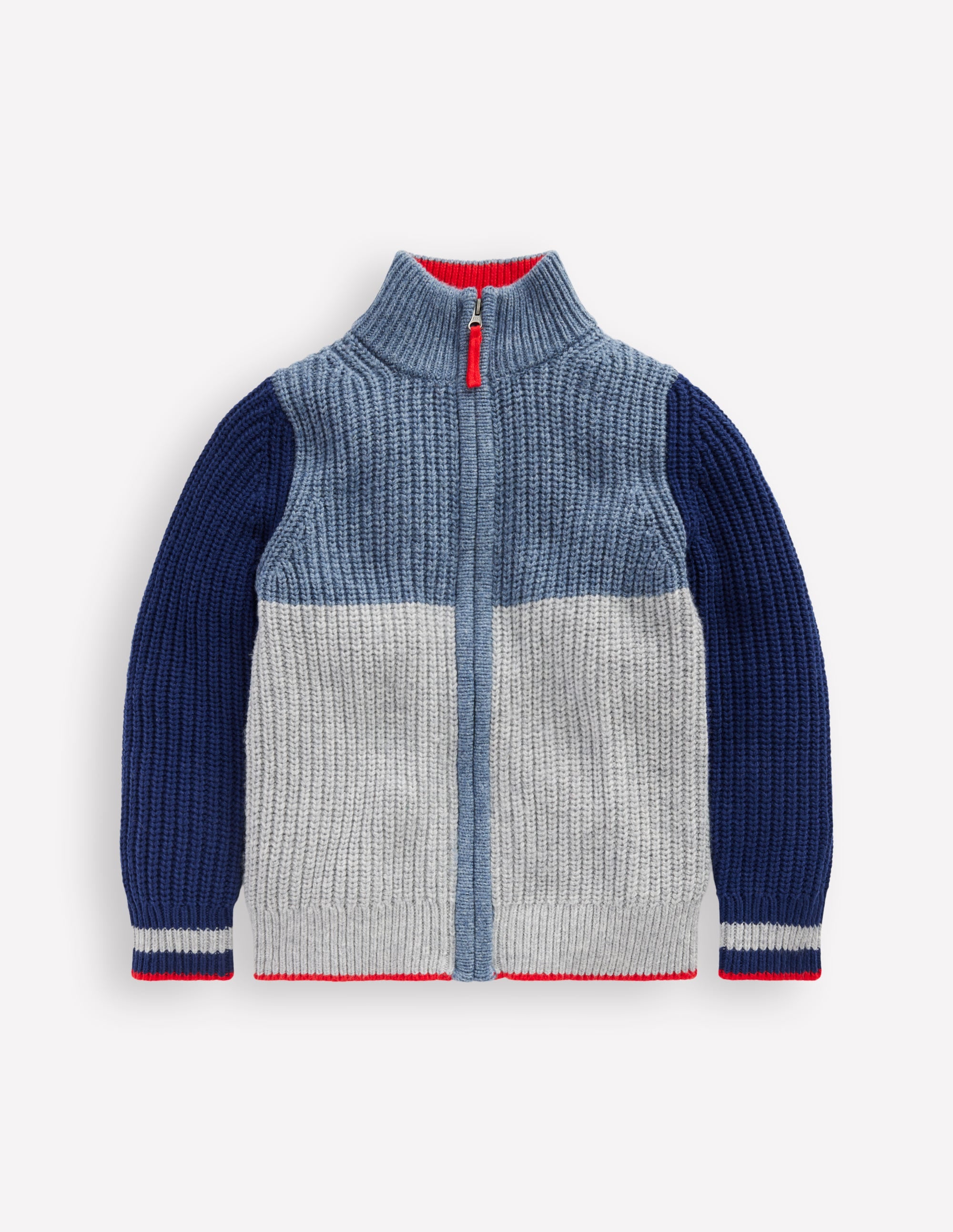 Sweat à capuche zippé colourblock-Colourblock gris chiné | Boden FR Sweat à capuche zippé colourblock-Colourblock gris chiné | Boden FR