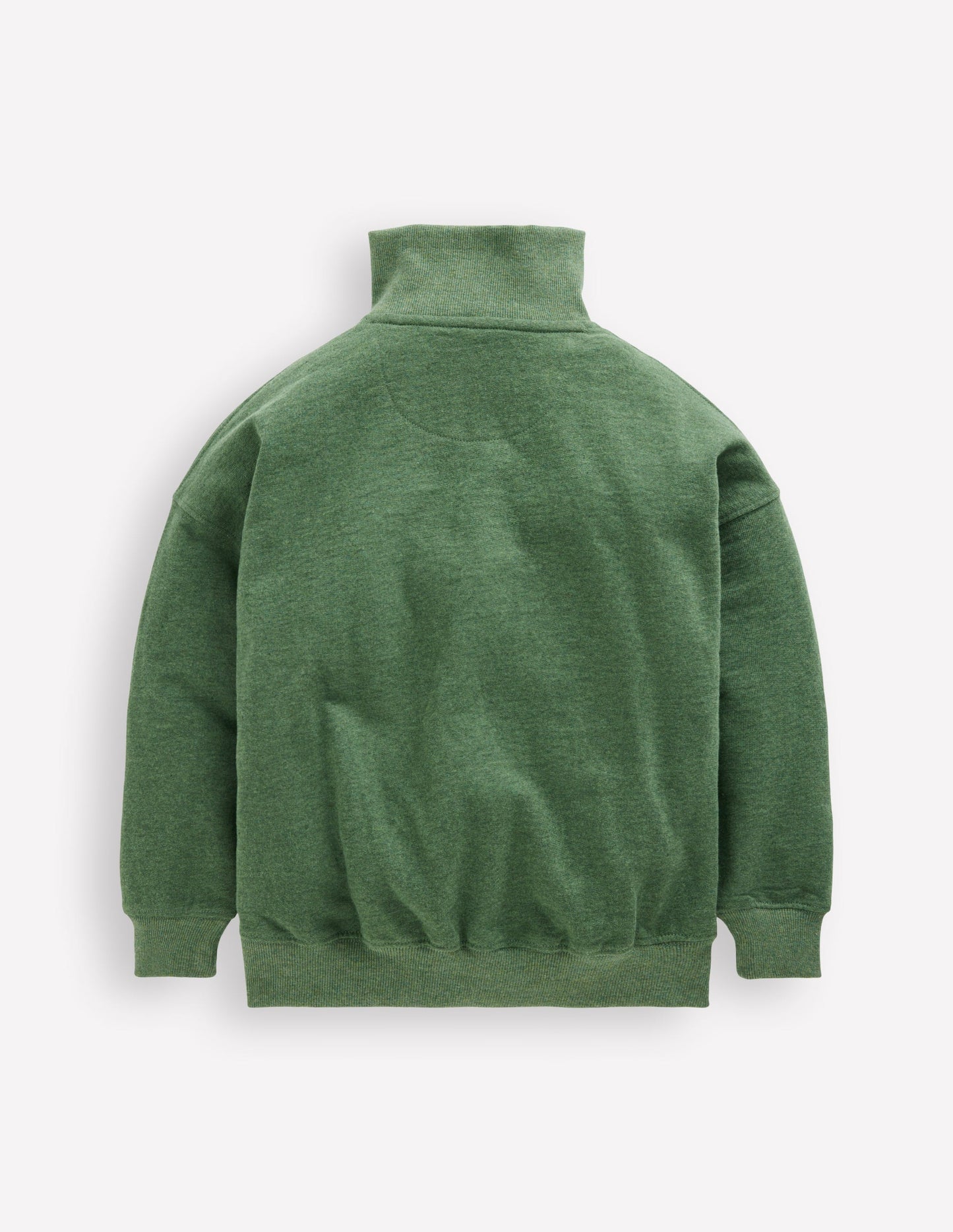 Sweatshirt mit Halbreißverschluss-Grün Meliert