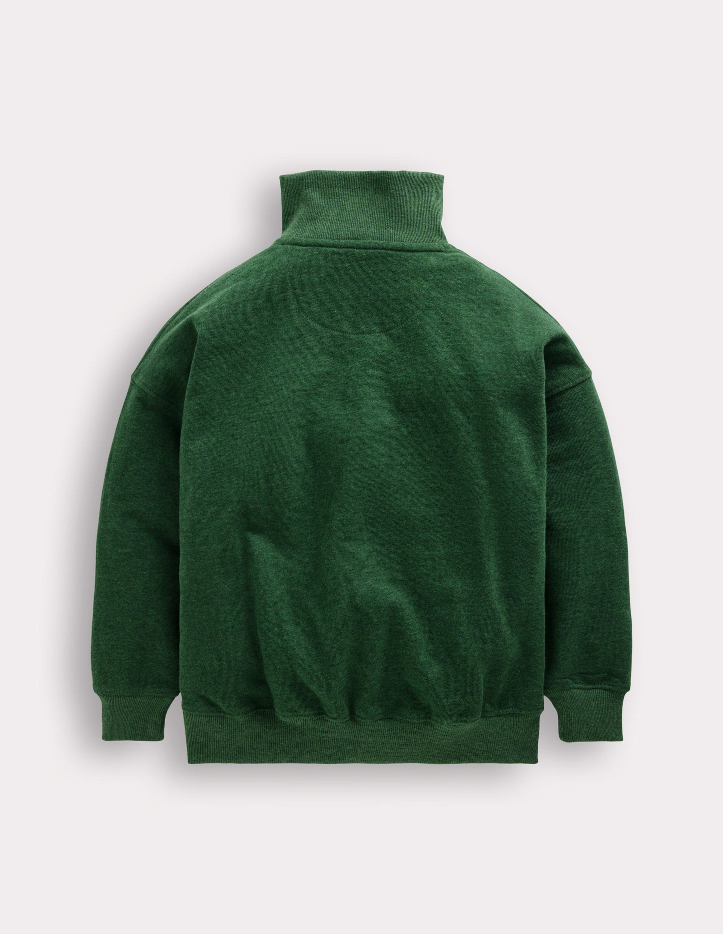Sweatshirt mit Halbreißverschluss-Grün Meliert