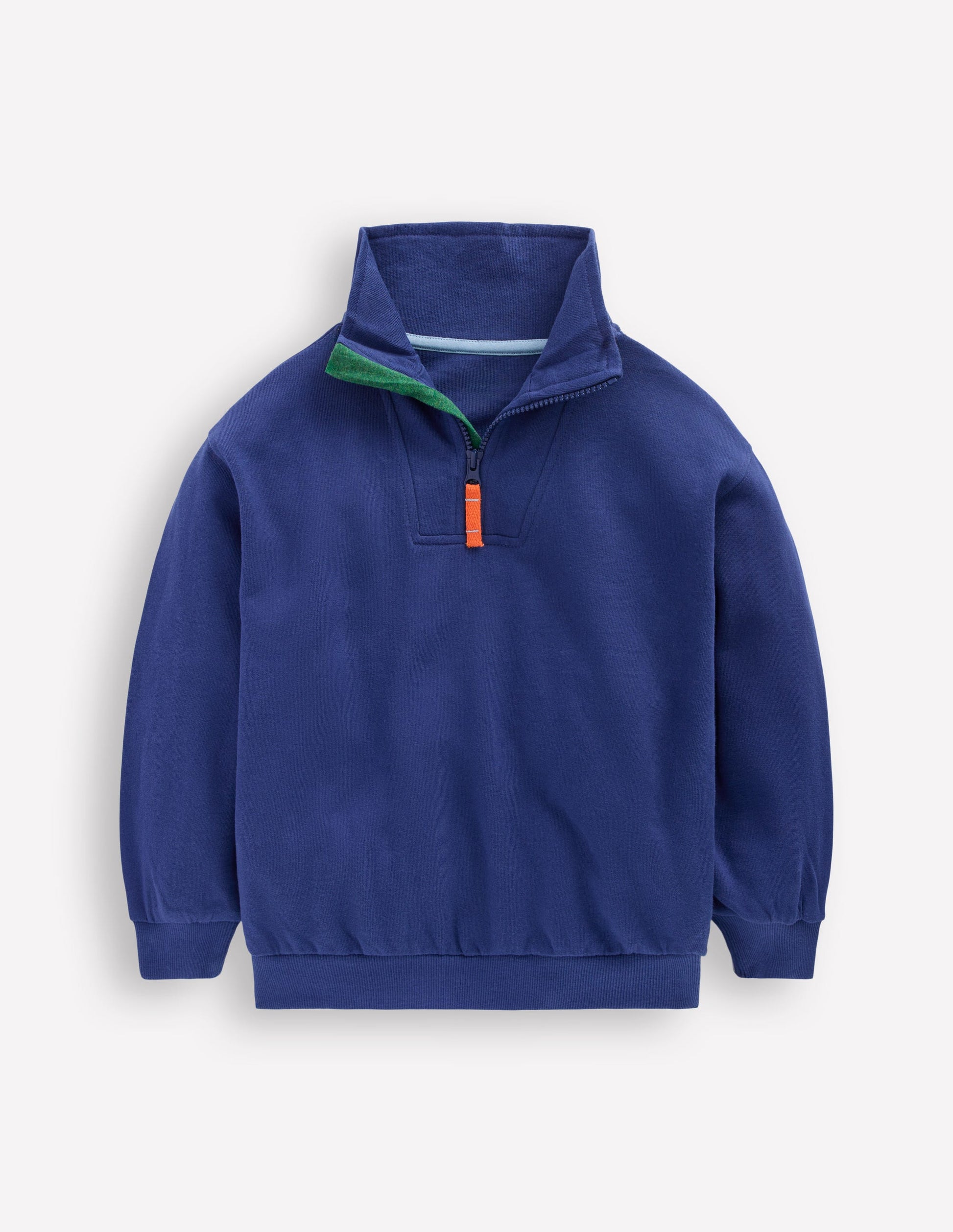 Sweatshirt mit Halbreißverschluss-Marineblau-1