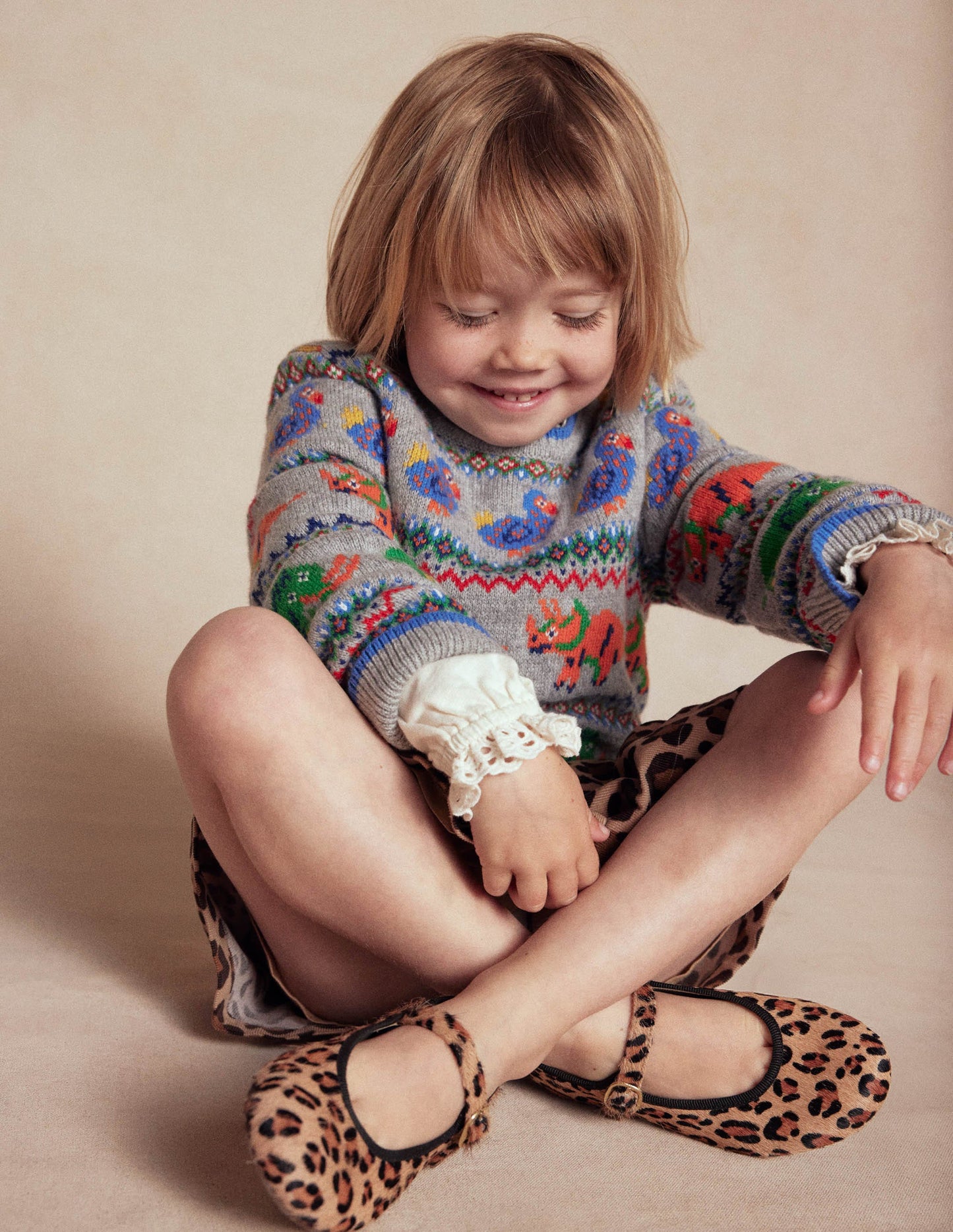 Mary-Jane-Schuhe-Mohair, Leopardenmuster