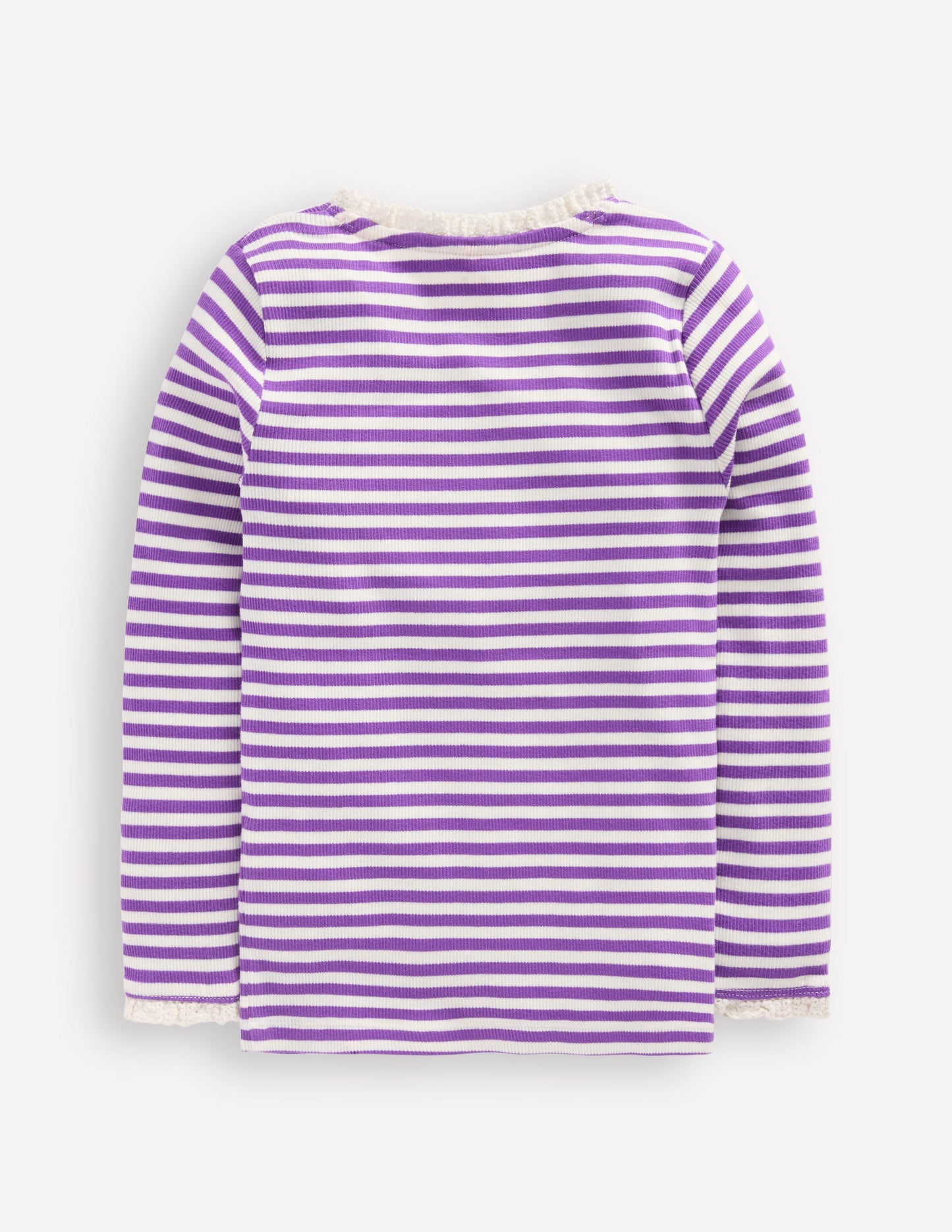 Geripptes Langarmshirt-Lila Topas Streifen