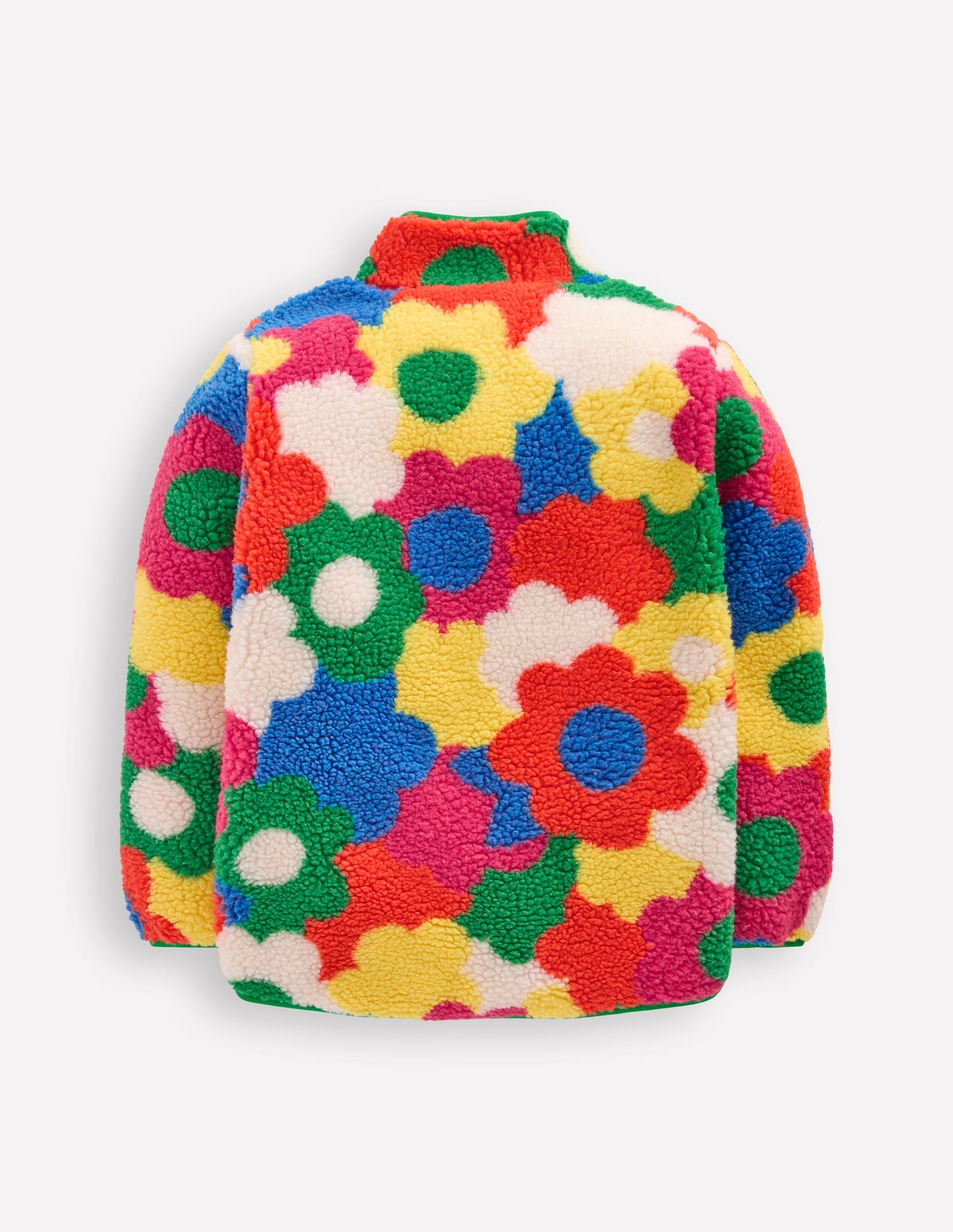 Eden Teddyfelljacke mit durchgehendem Reißverschluss-Bunt Flower Power