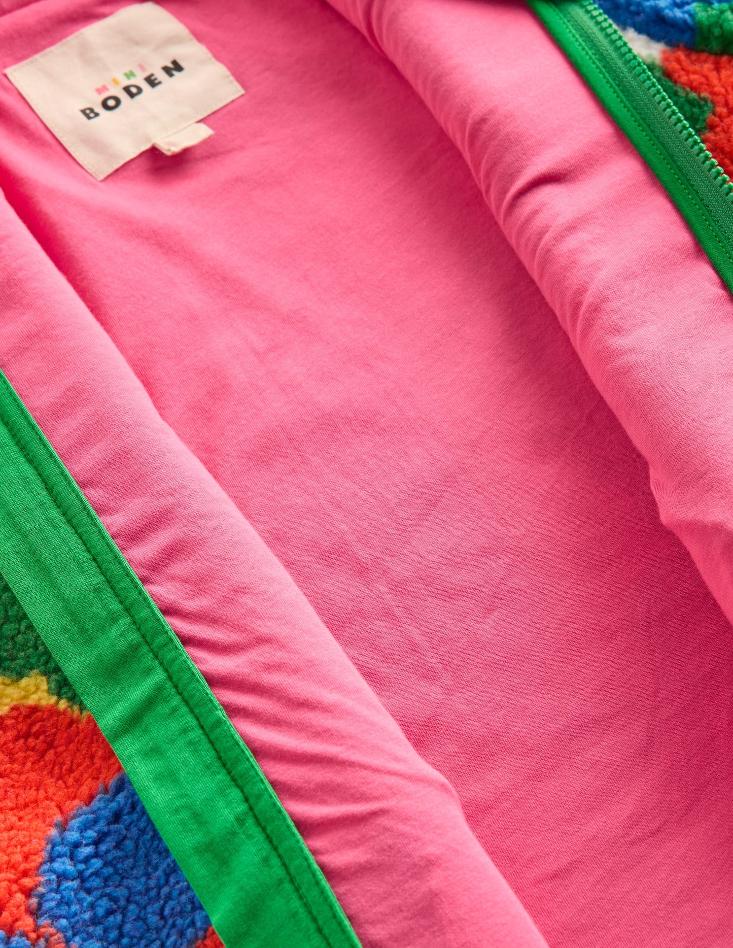Eden Teddyfelljacke mit durchgehendem Reißverschluss-Bunt Flower Power