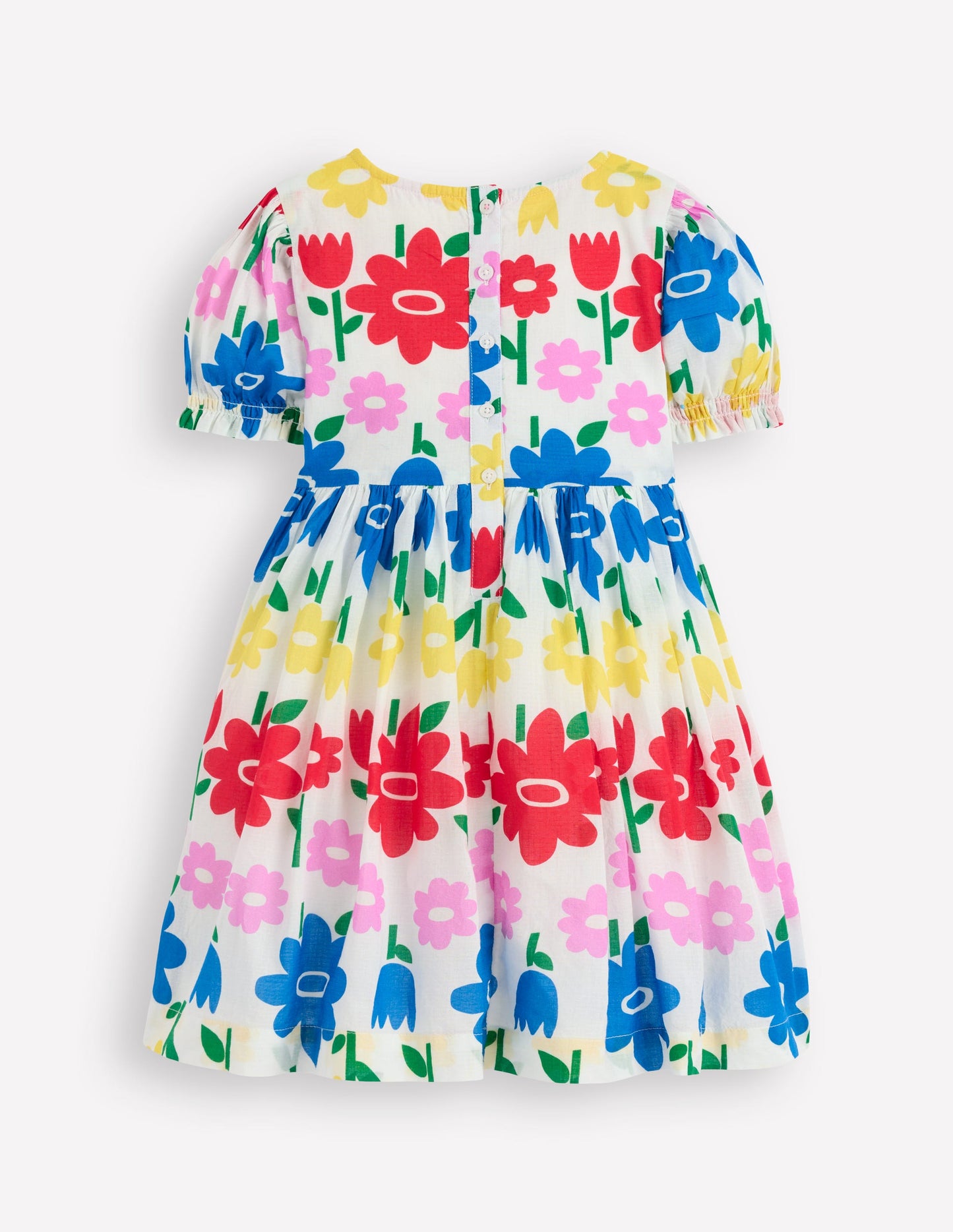 Madeline Gewebtes Kleid-Bunt Regenbogen Blume