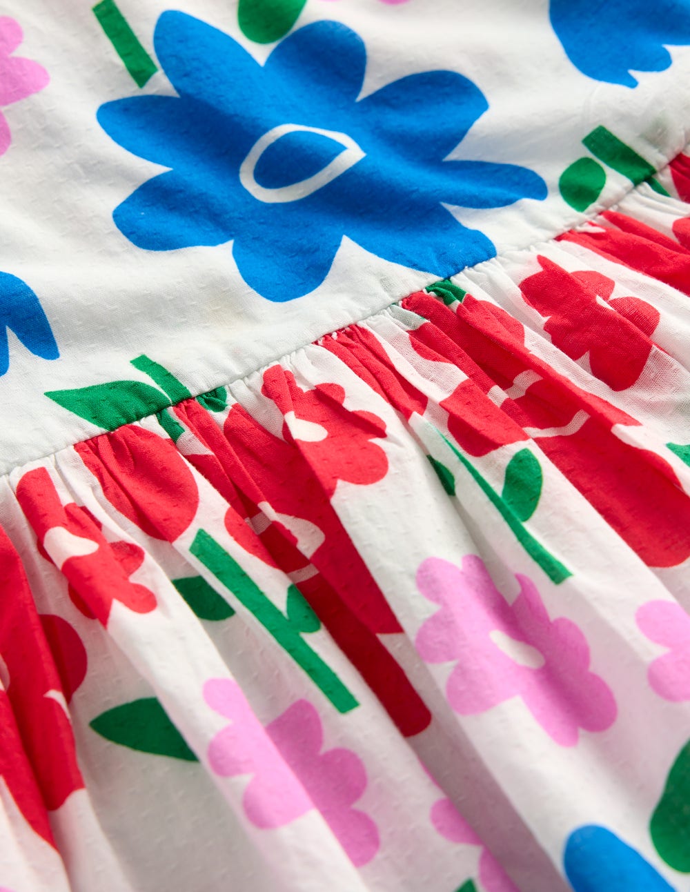 Madeline Gewebtes Kleid-Bunt Regenbogen Blume