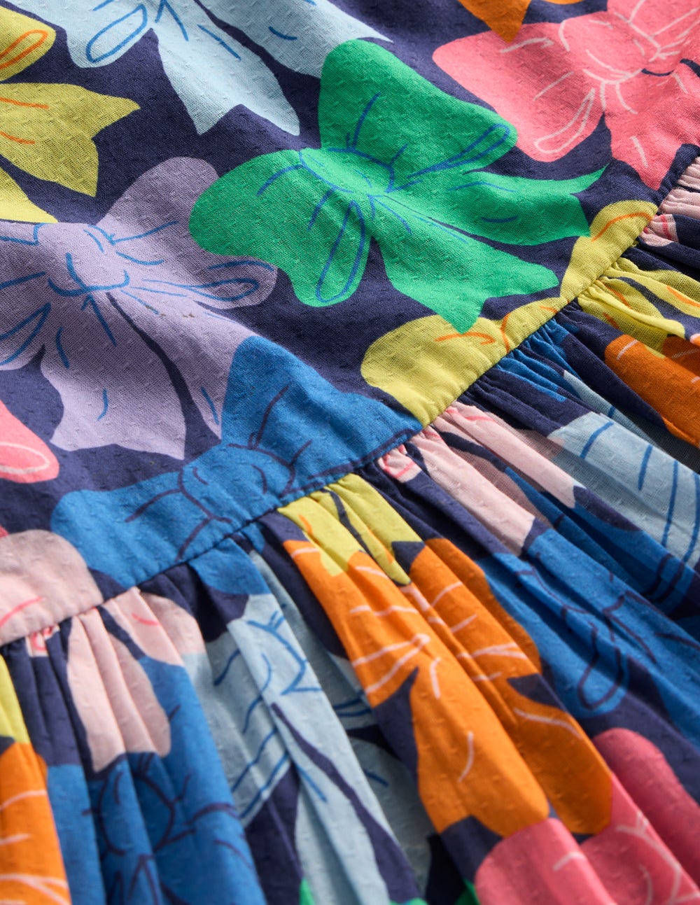 Madeline Gewebtes Kleid-Bunt Regenbogen Schleifen