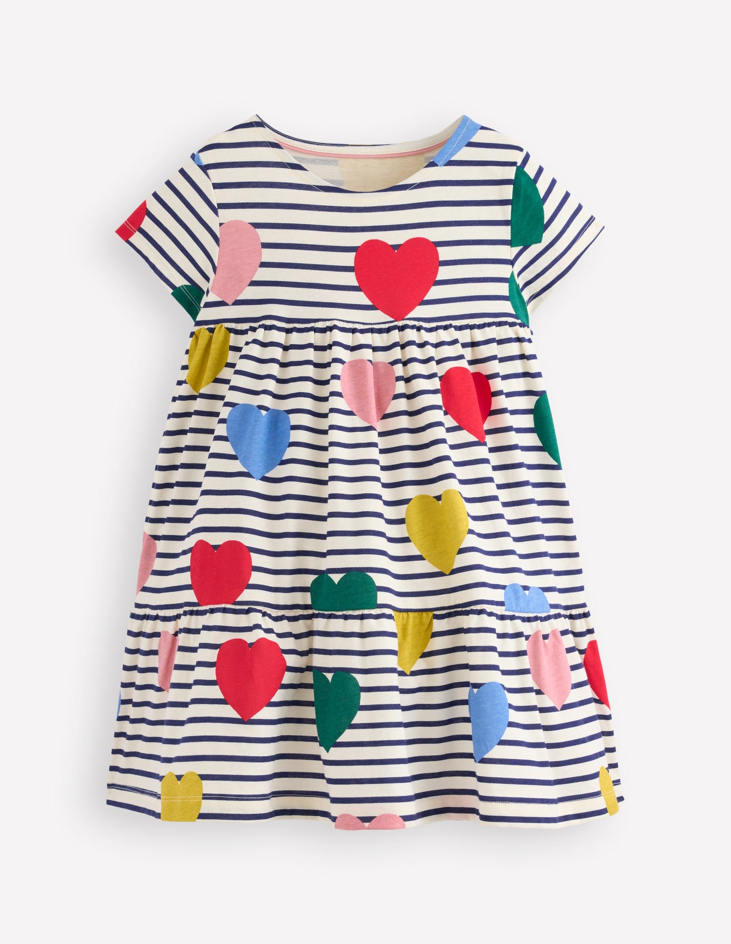 Ariel Jerseykleid zum Herumwirbeln-Bunt Herz Streifen
