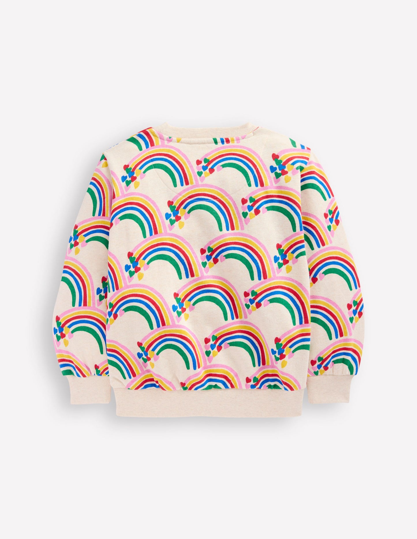 Sweat imprimé-Cœurs arc-en-ciel avoine chiné