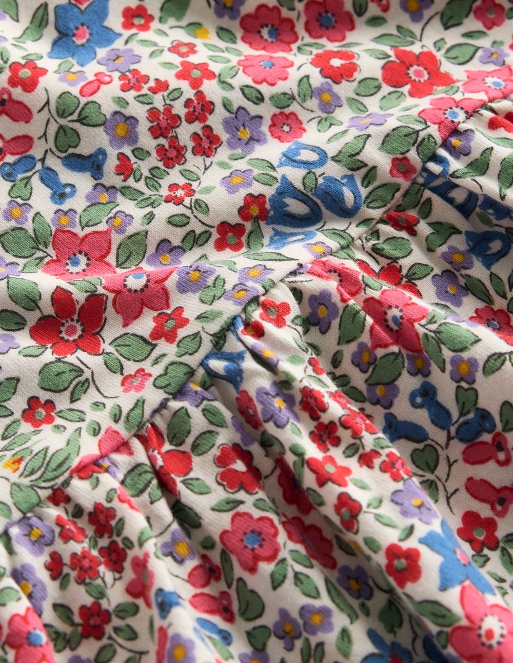 Posie Langärmliges Jerseykleid-Rosarot Blumenbeet