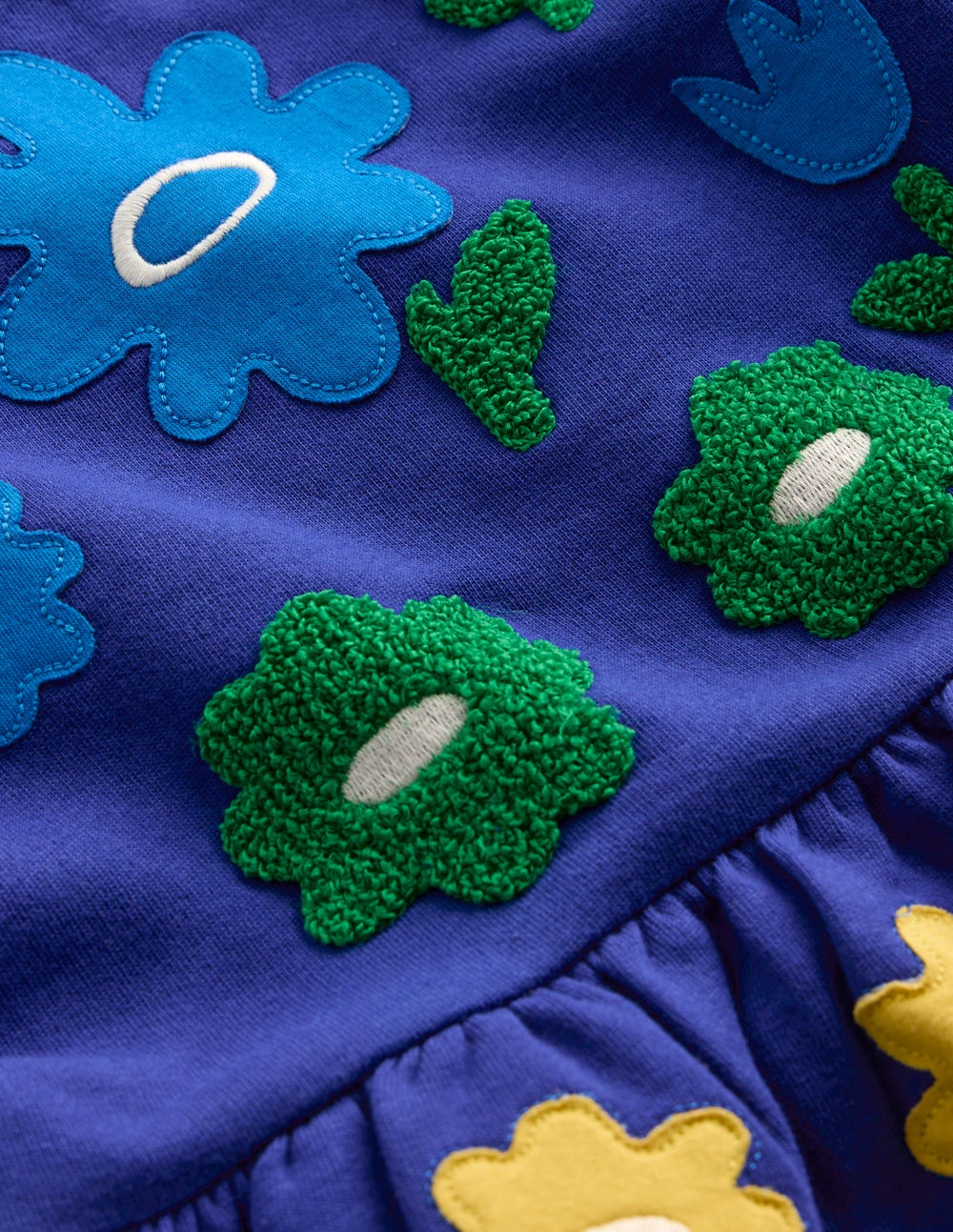 Sweatshirtkleid mit Applikation-Saphirblau Blumen