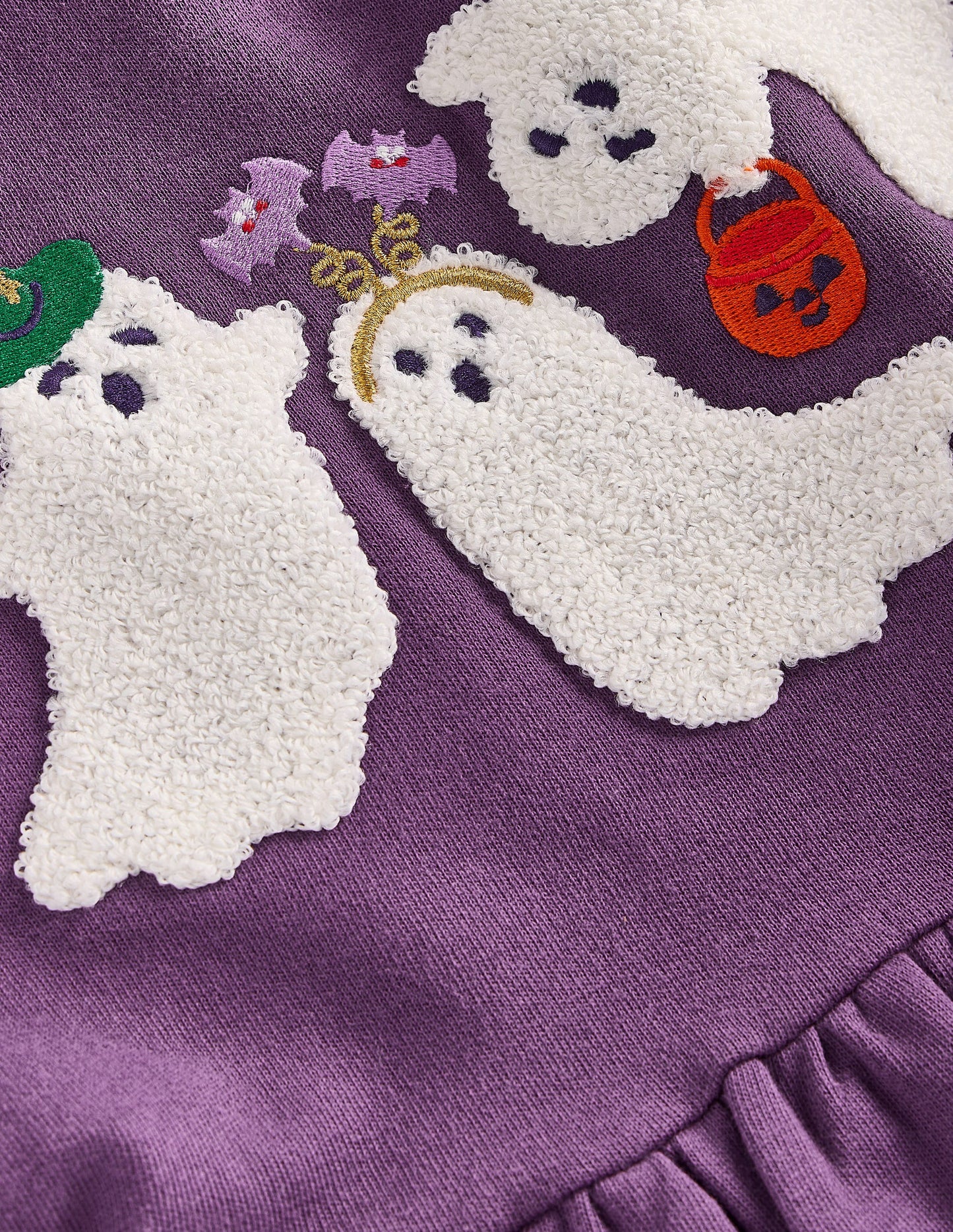 Sweatshirtkleid mit Applikation-Halloween-Geister