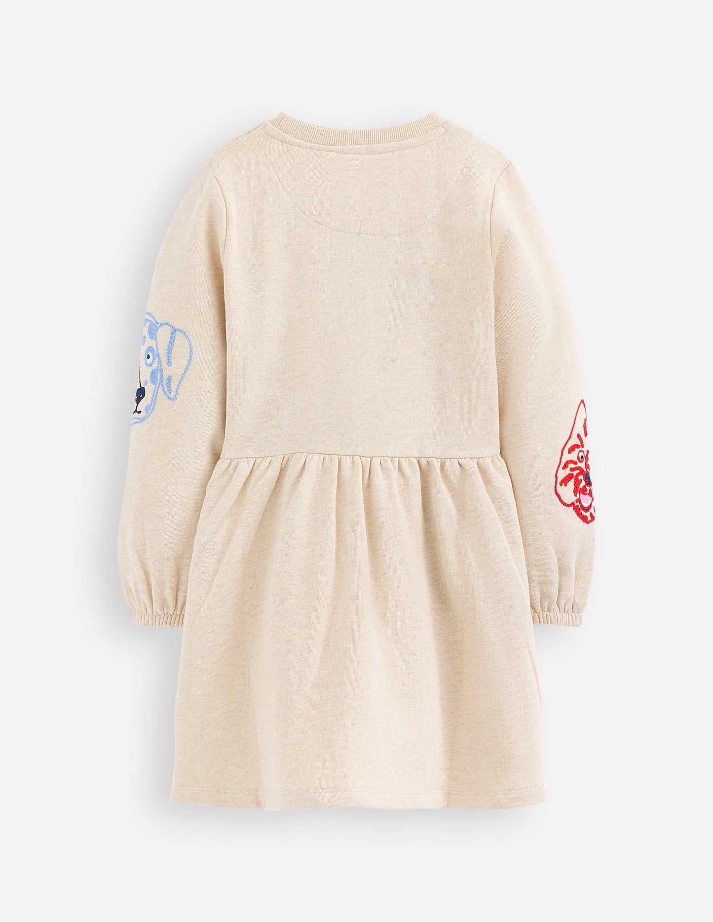 Robe-sweat à appliqué-Visages de chien avoine