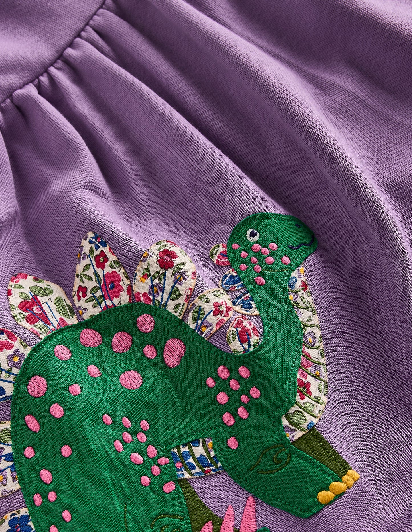Sweatshirtkleid mit Applikation-Asternlila Dinosaurier
