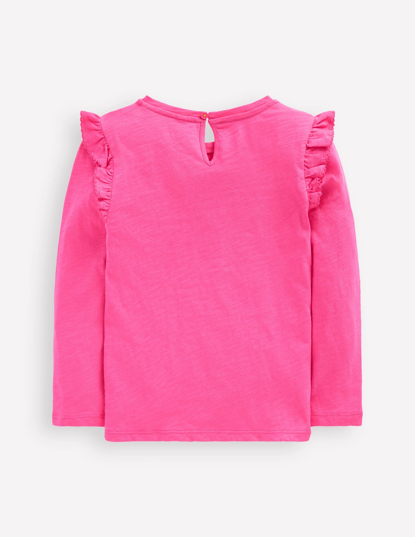 Oberteil aus Flammgarn mit Rüschenärmeln-Sorbet-Rosa