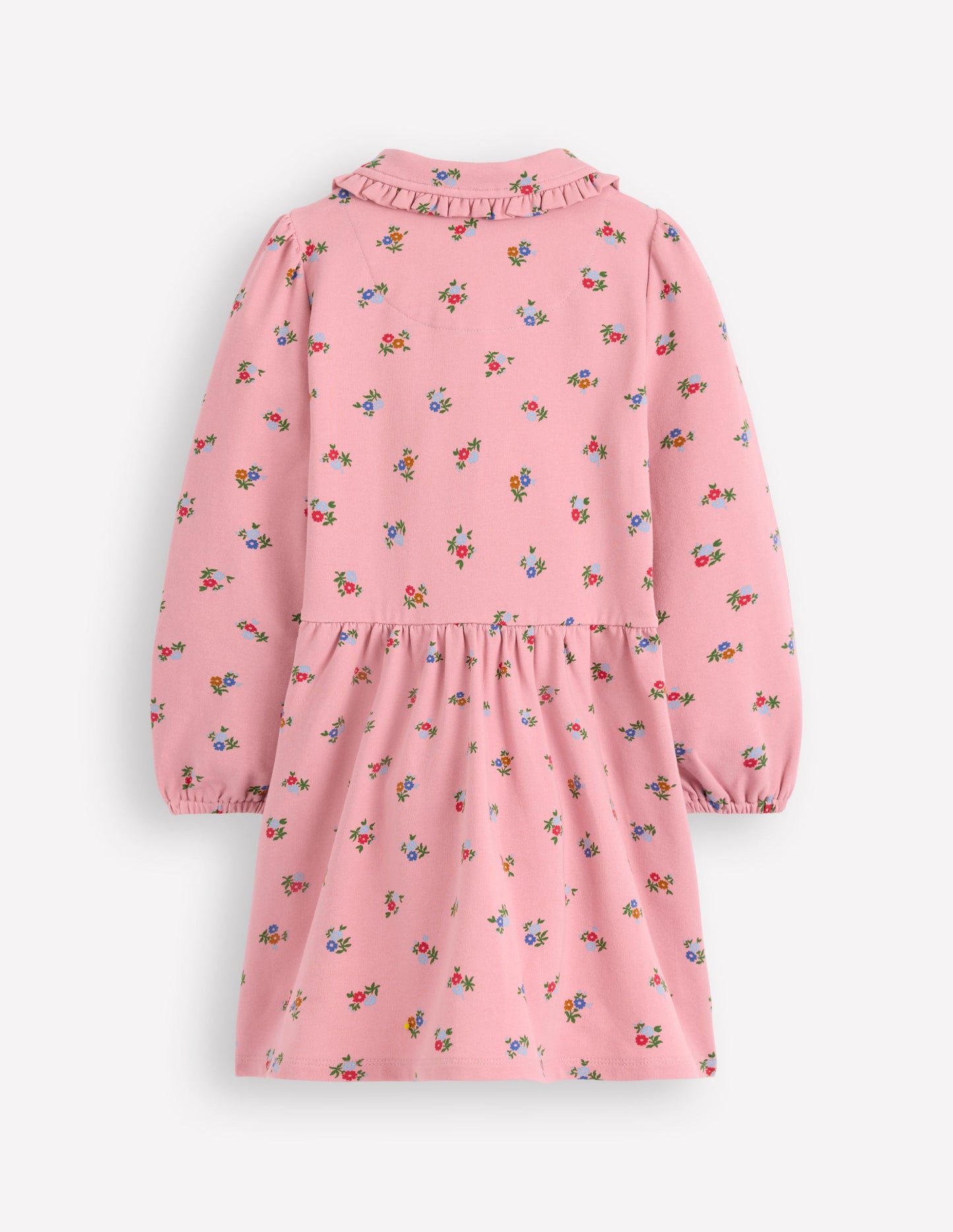 Kuscheliges Jersey-Hemdblusenkleid-Vintage-Rosa Blümchenmuster
