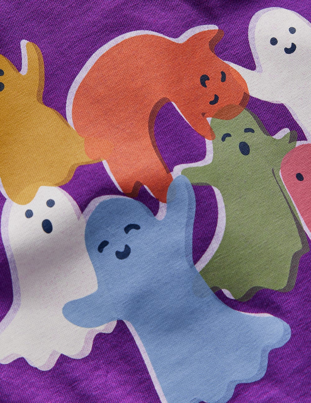 T-shirt manches longues à imprimé riso-Fantômes violet viola