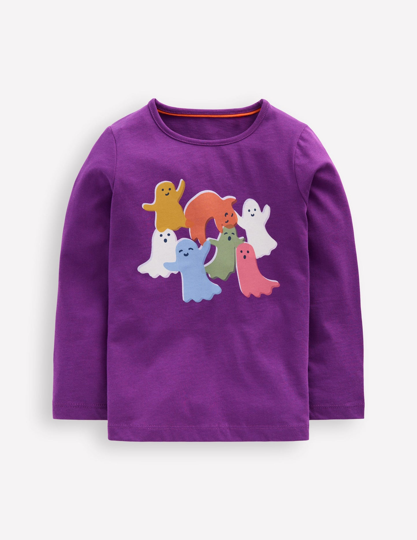 T-shirt manches longues à imprimé riso-Fantômes violet viola
