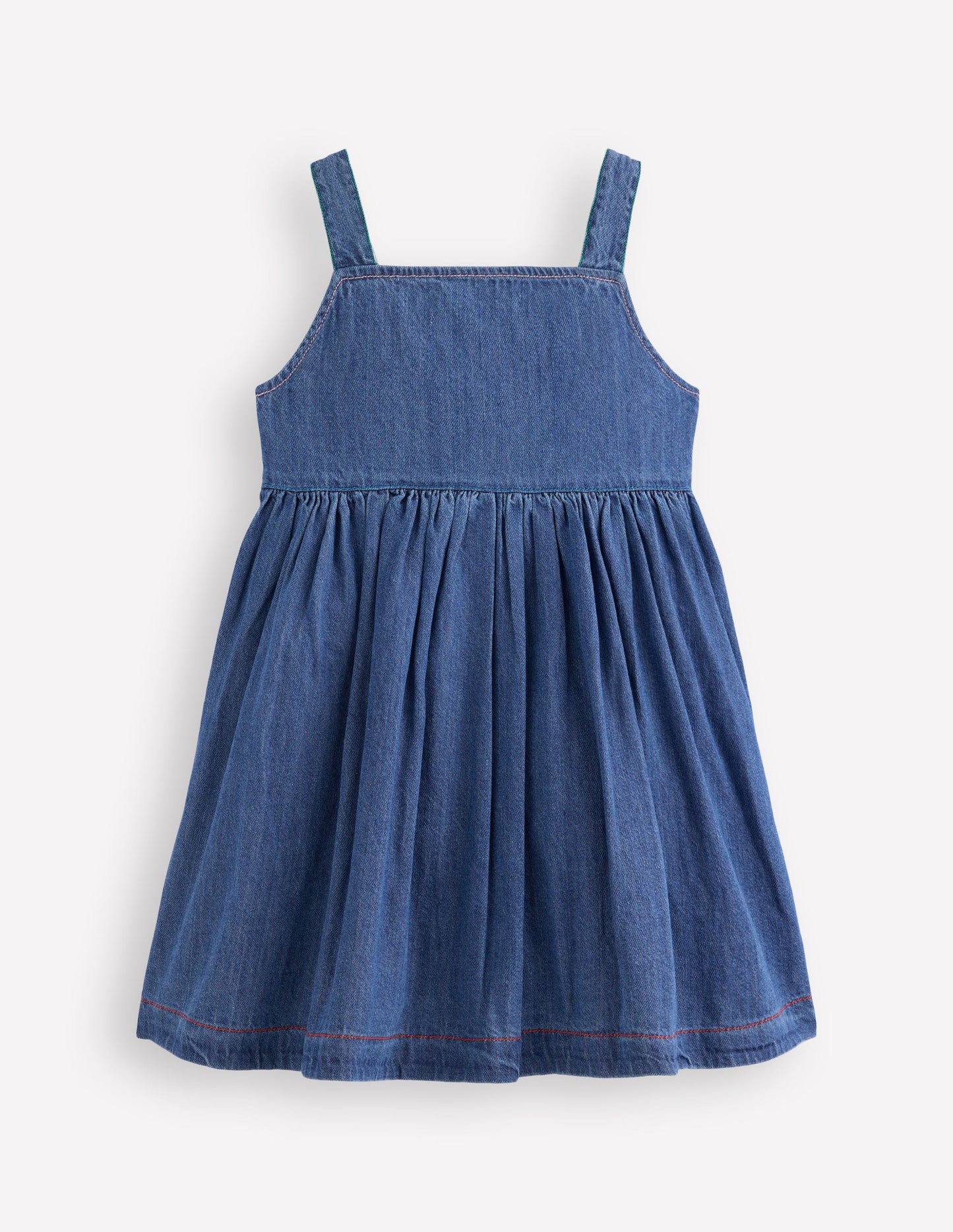 Schürzenkleid mit durchgehender Knopfleiste-Mittlere Mischung Denim