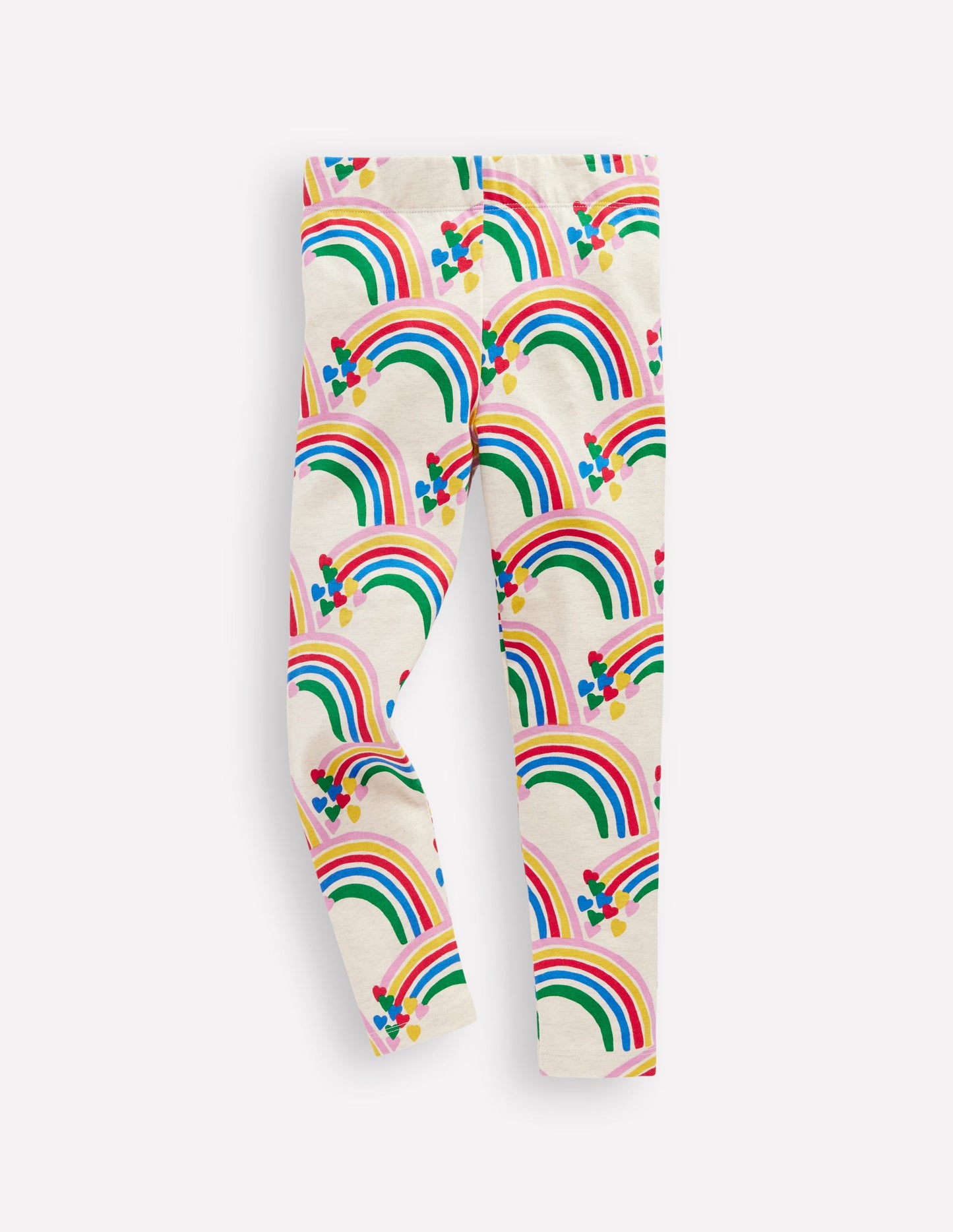 Lustige Leggings-Haferbeige Meliert Regenbogenherzen