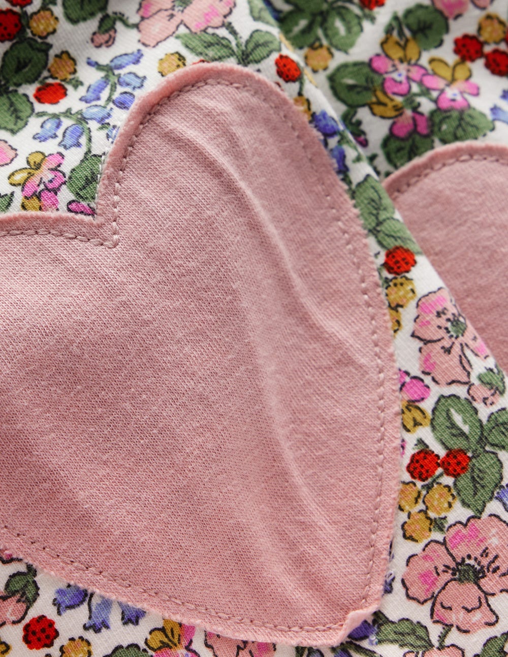 Legging à appliqué-Motif floral baies ivoire doux