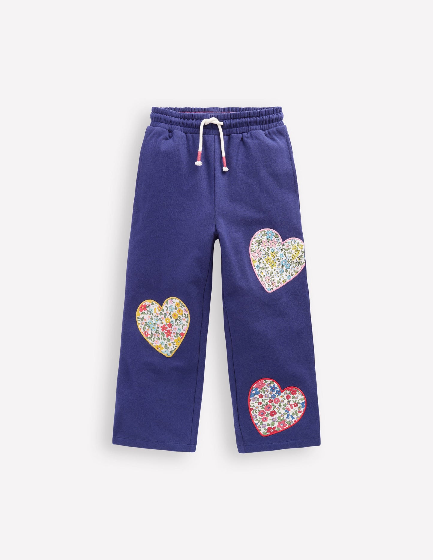 Bas de jogging large à appliqué-Cœurs bleu tribord