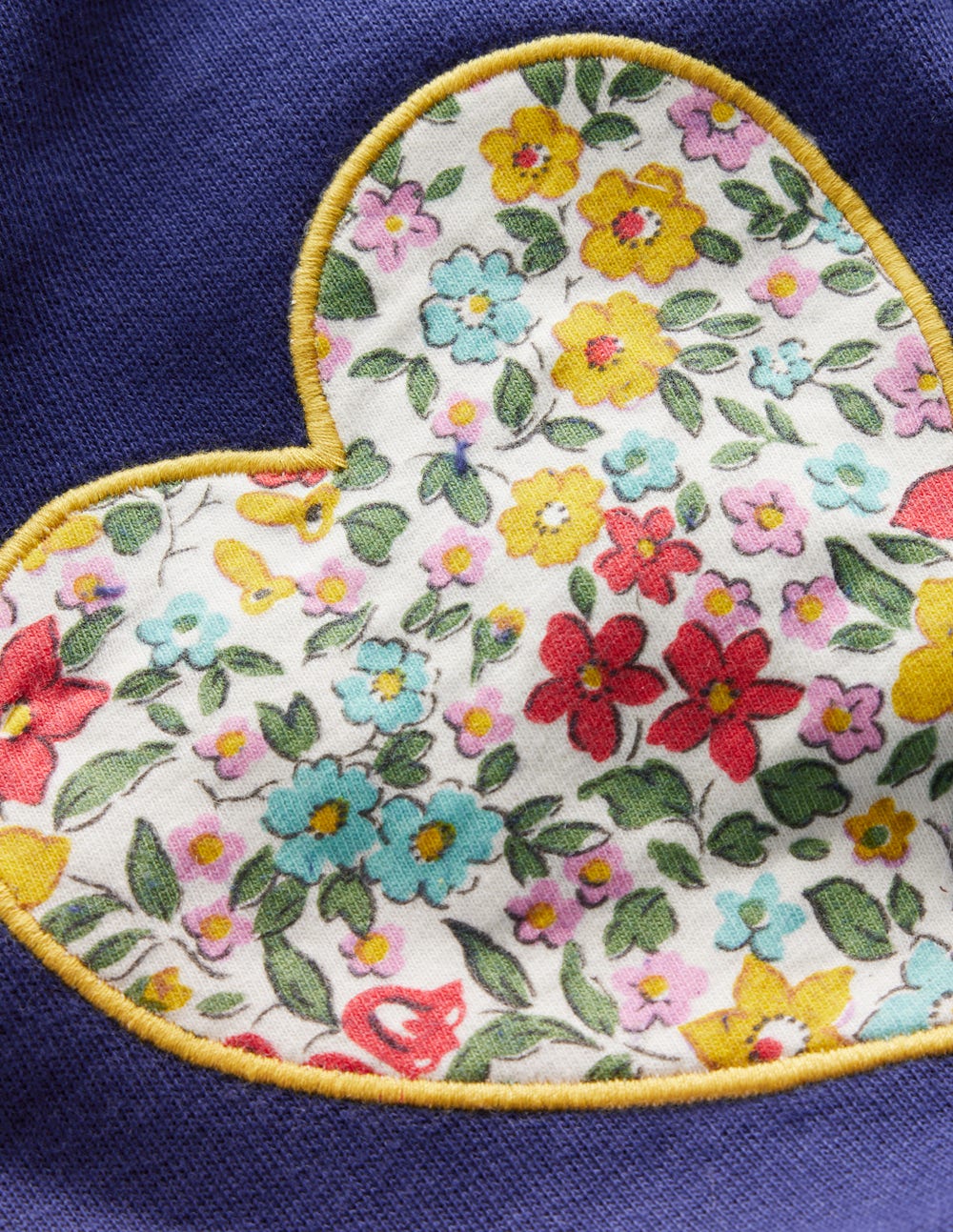 Bas de jogging large à appliqué-Cœurs bleu tribord