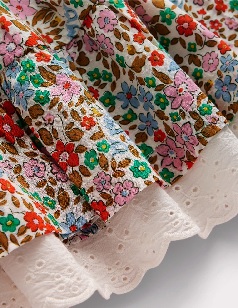 Printed Pull-on Woven Skirt-Rose Pink Flowerbed-3