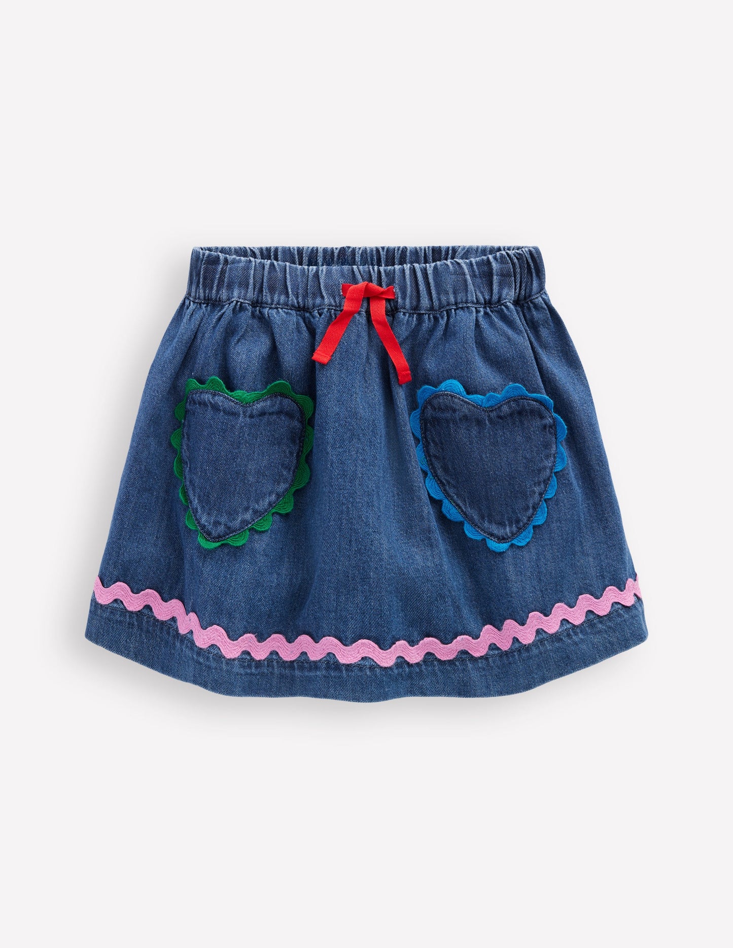 Jupe zigzag-Denim vintage moyen