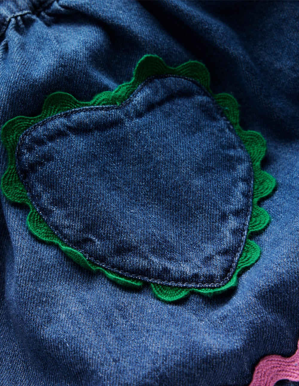 Jupe zigzag-Denim vintage moyen