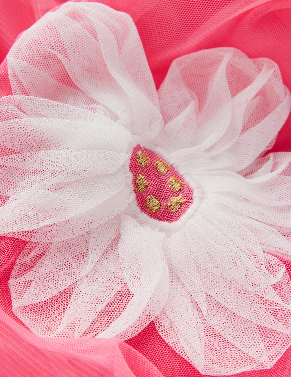 Tüllrock mit Applikation-Rosa, Blumen