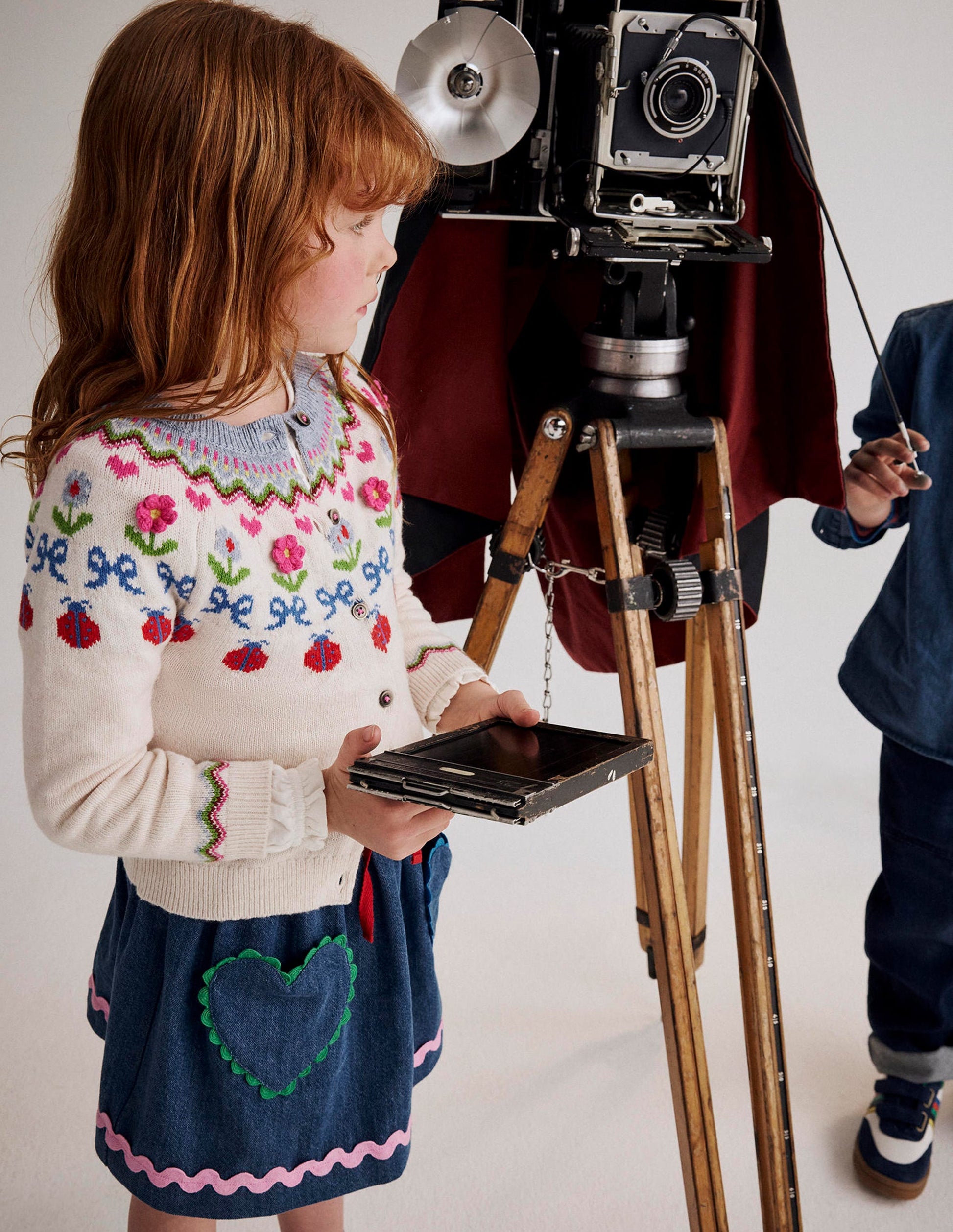 Edie Fair Isle Cardigan-Ecru Marl Flowers-1