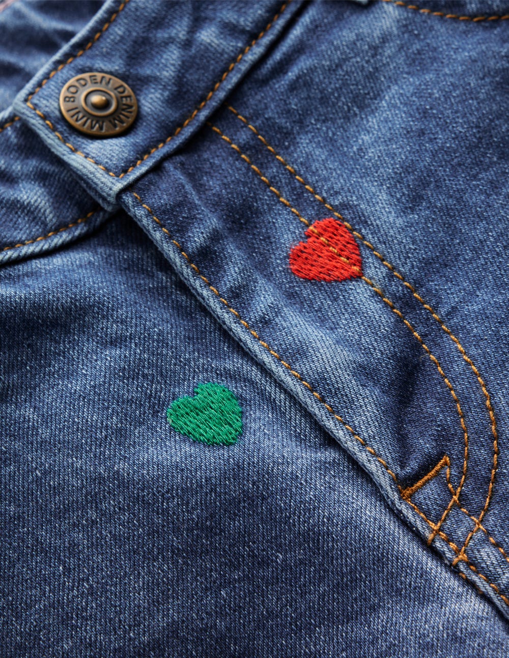 Wide Leg Trouser-Mid Vintage Denim Hearts