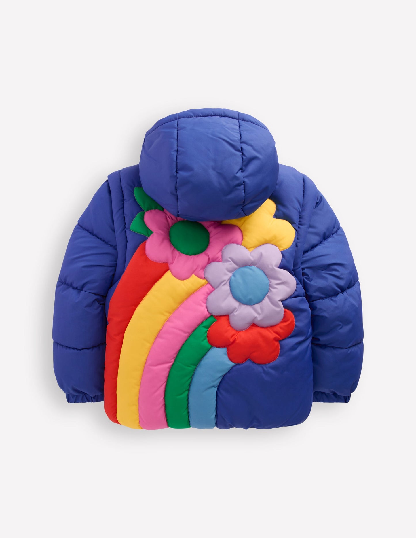 Wattierter 2-in-1-Mantel-Segelblau, Regenbogen