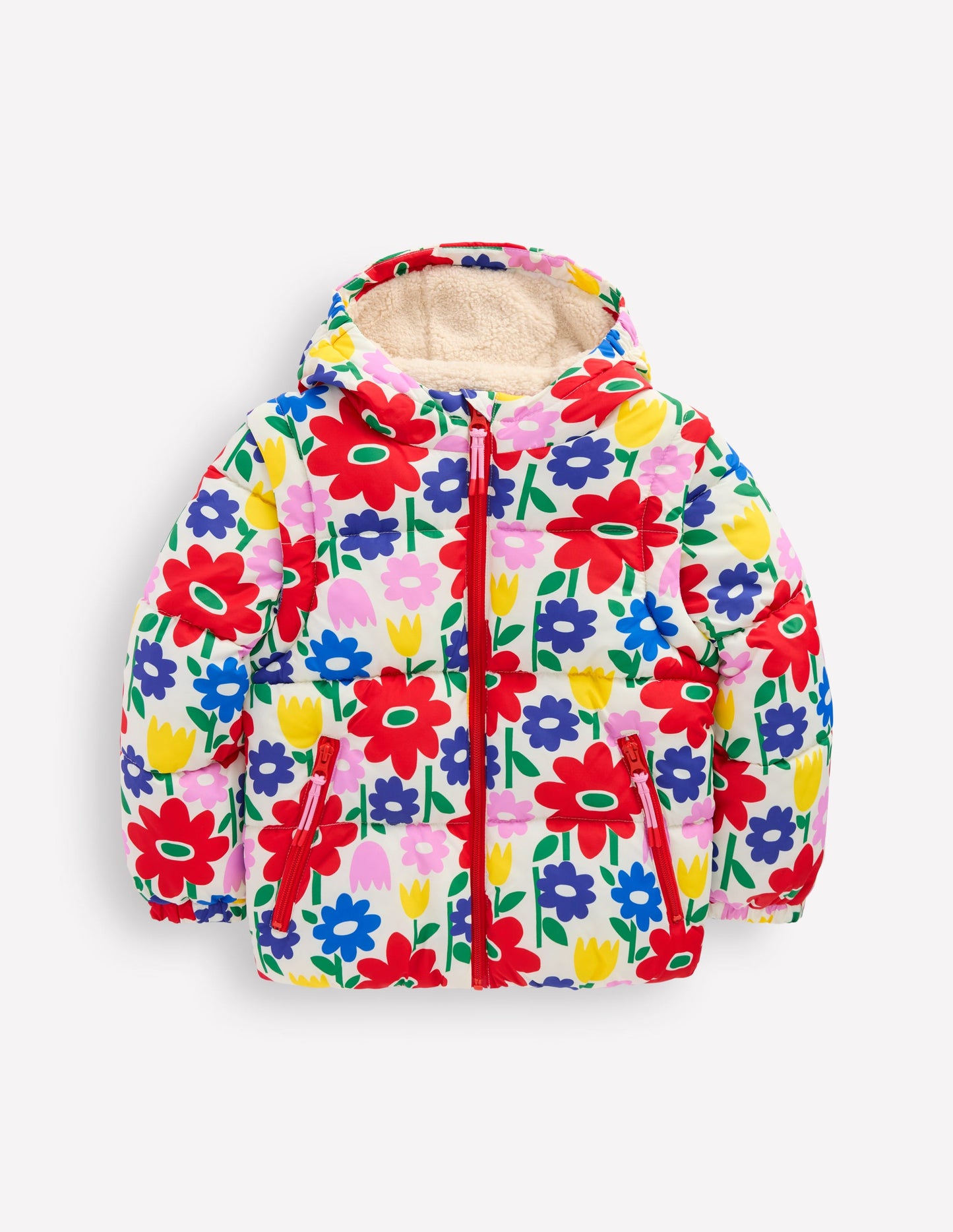 Wattierter 2-in-1-Mantel-Bunt Pop-Blume