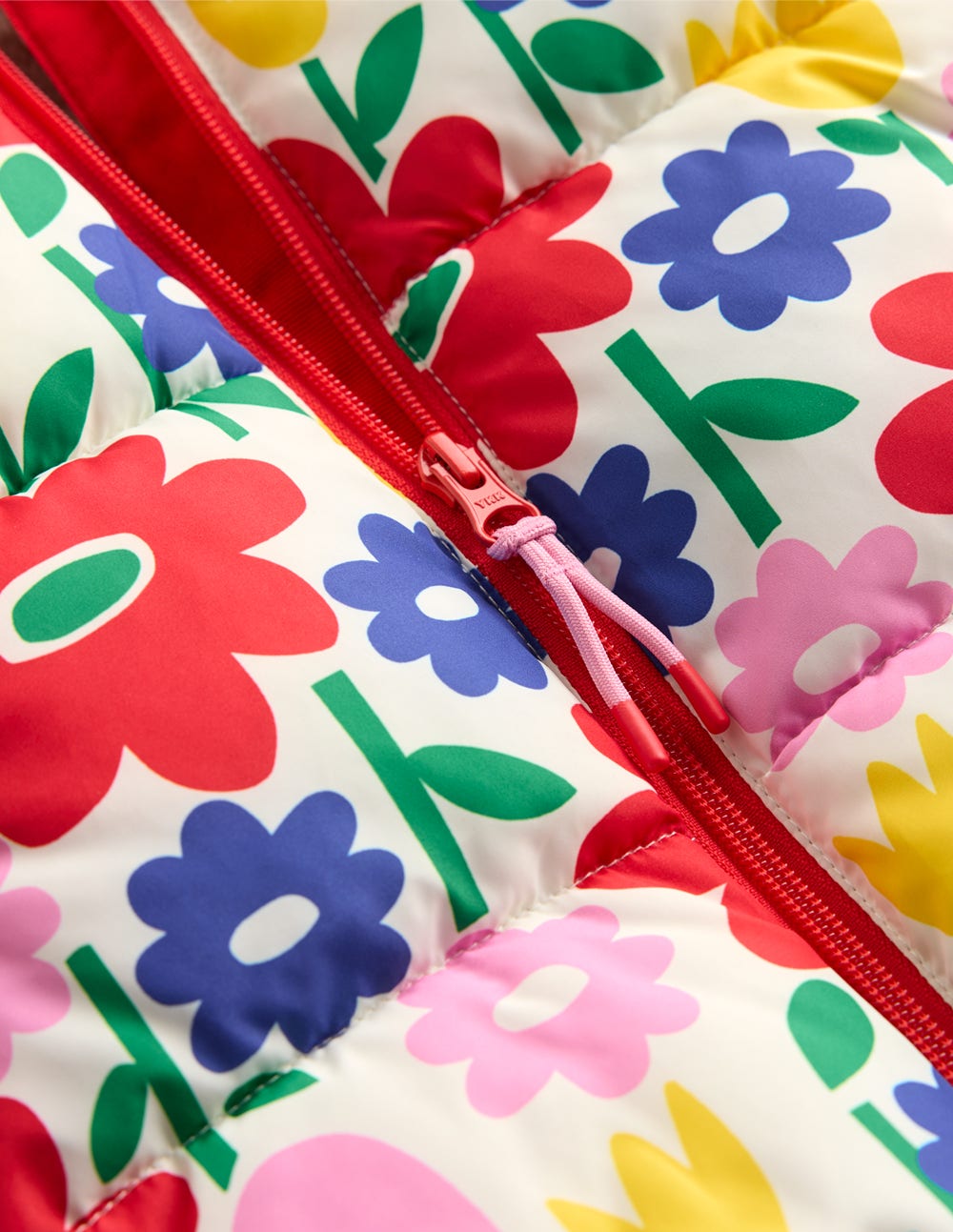 Wattierter 2-in-1-Mantel-Bunt Pop-Blume