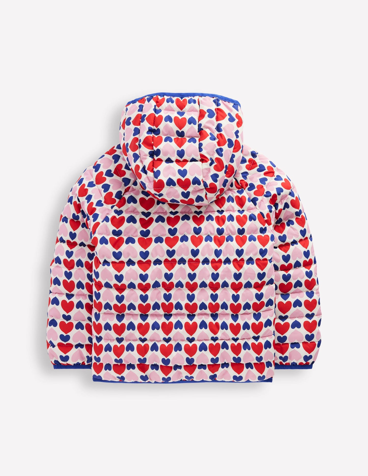 Bequem verstaubare, wattierte Jacke-Mohnblumenrot Geometrisches Herzmuster