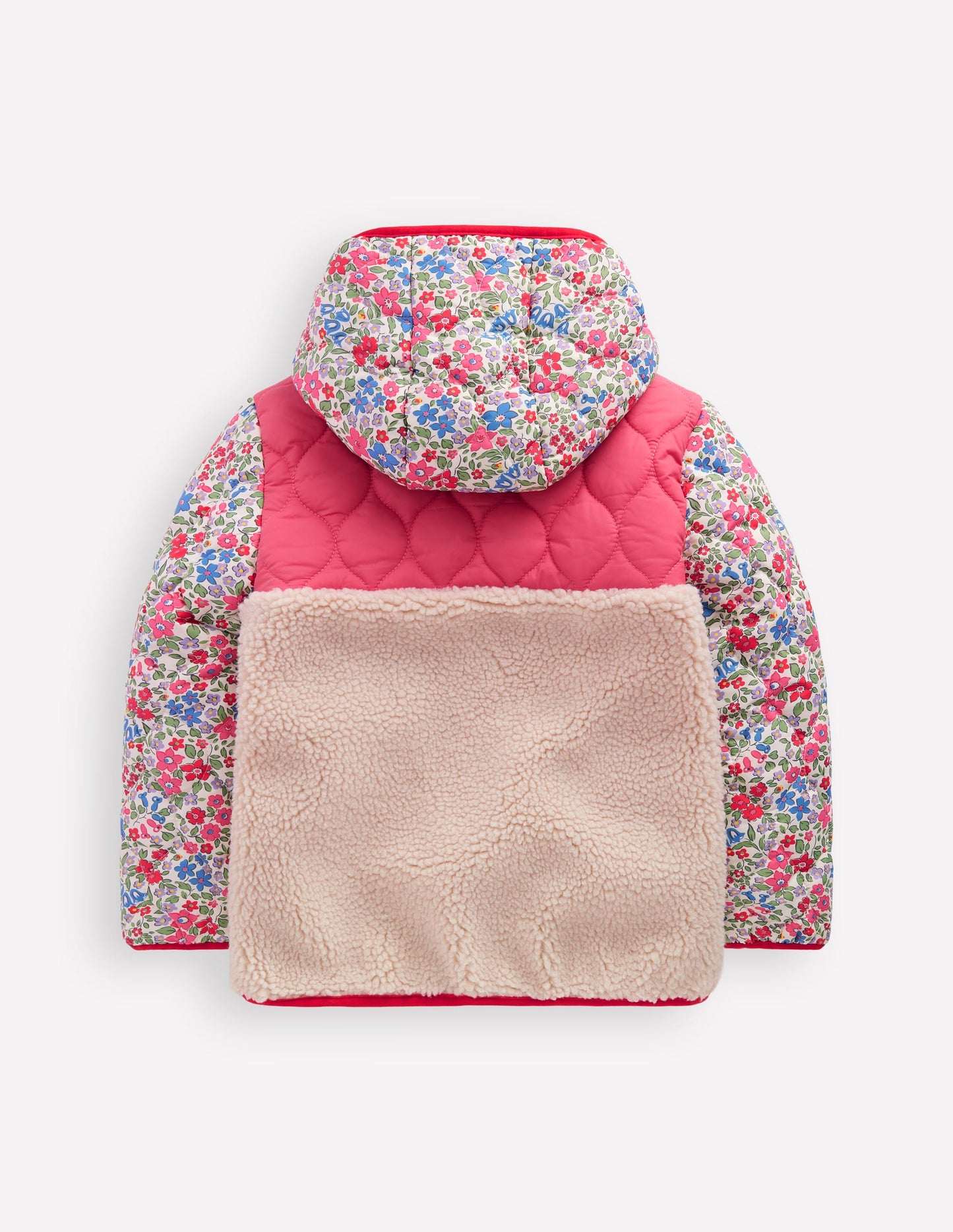 Janie Jacke aus Teddyfell-Mix-Rosarot Blumenbeet