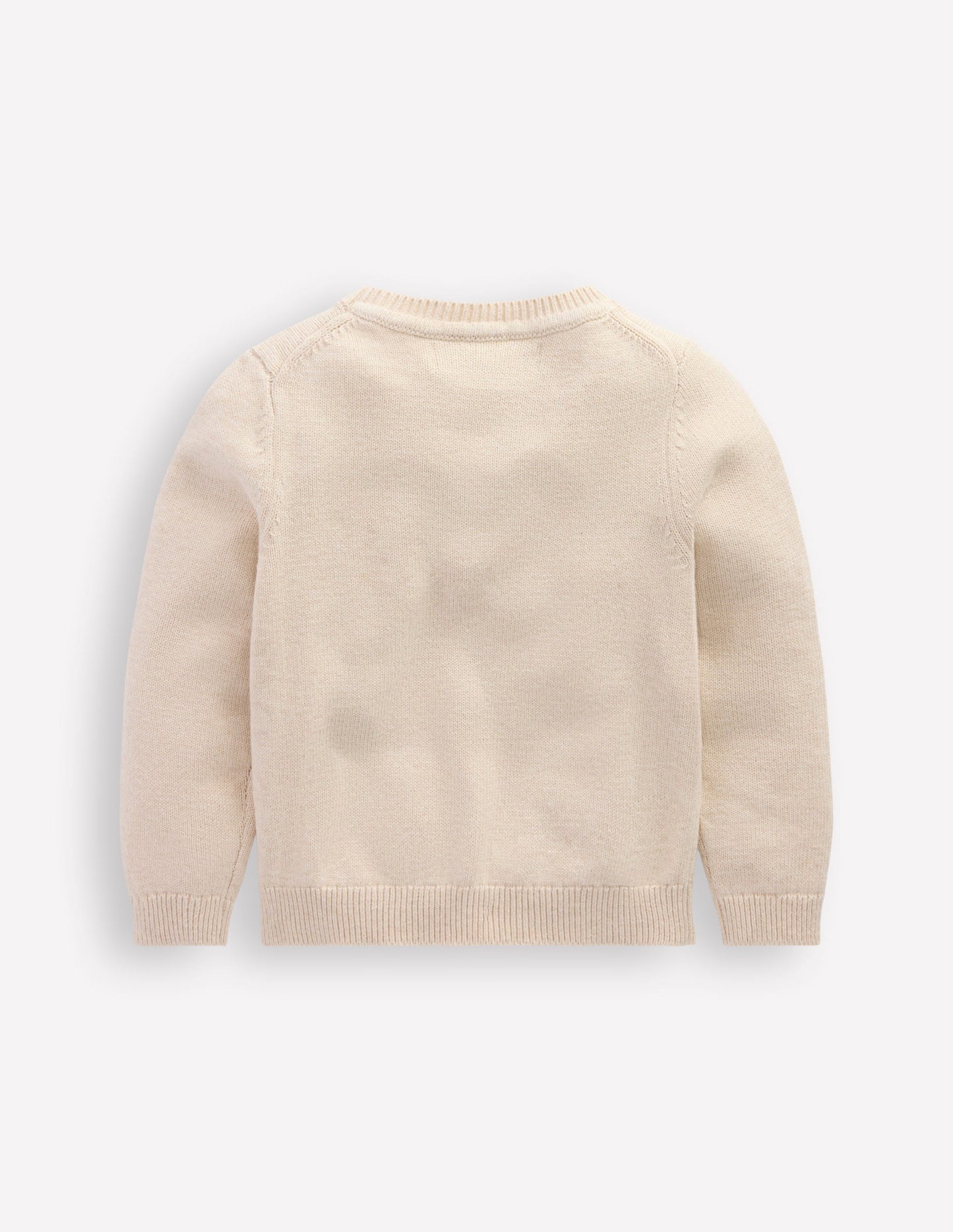Origineller Pullover mit Logo-Haferbeige Meliert Kirschen