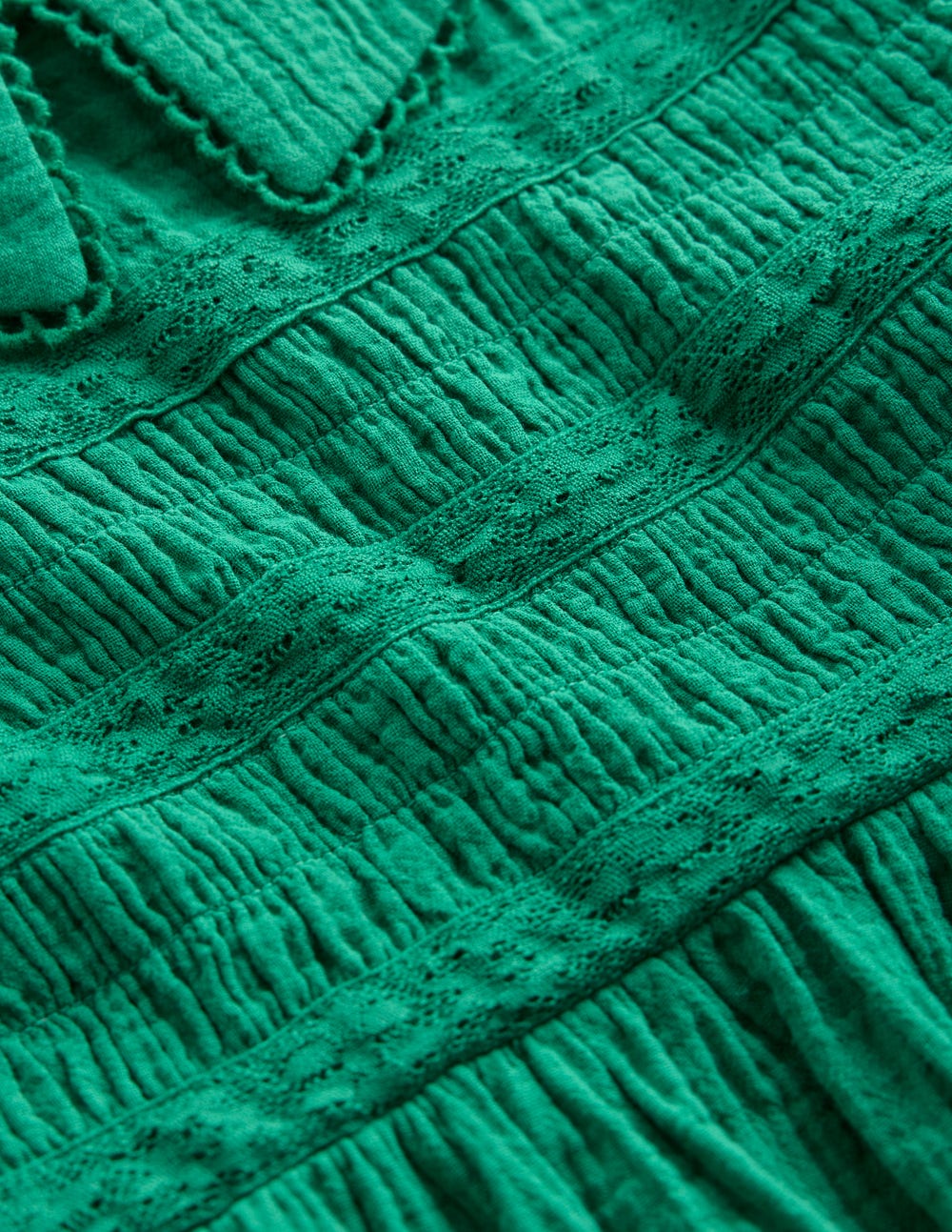 Doppeltuch-Kleid mit Kragen-Waldgrün