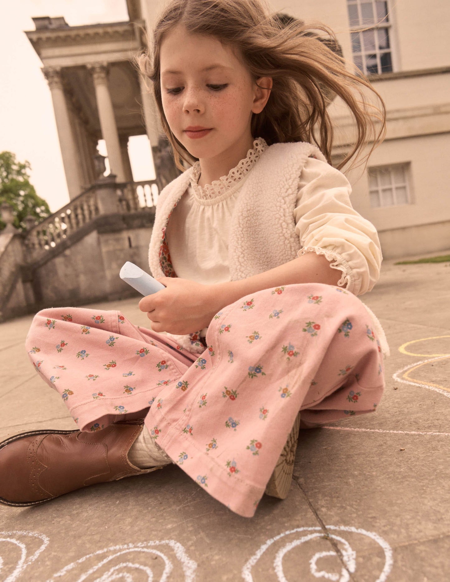 Lockere Teddyfellweste-Beige