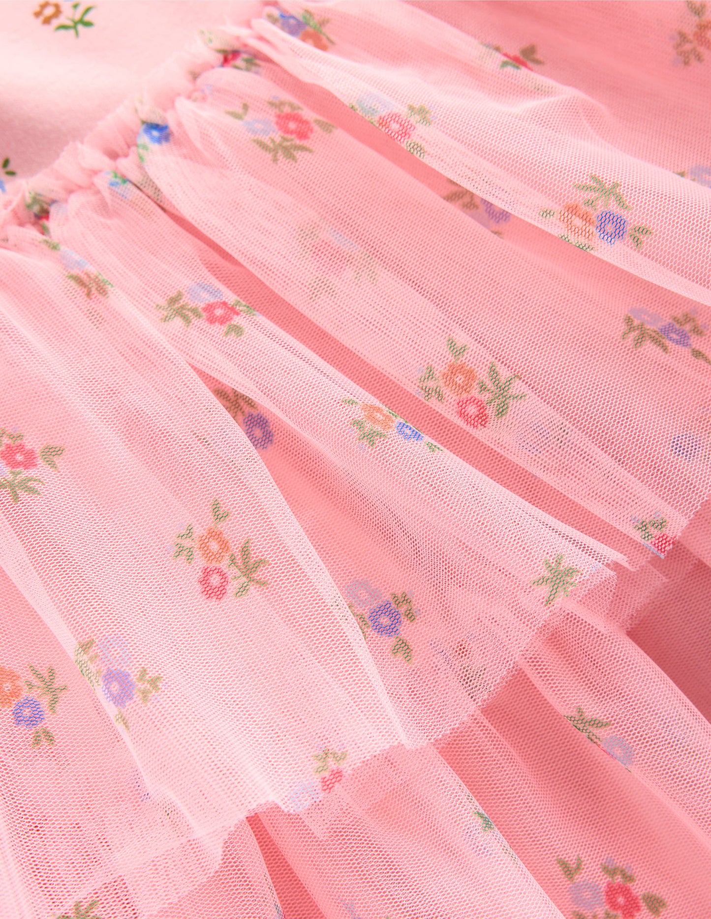 Kleid aus Tüll-Mix-Vintage-Rosa Kleines Blumenmuster