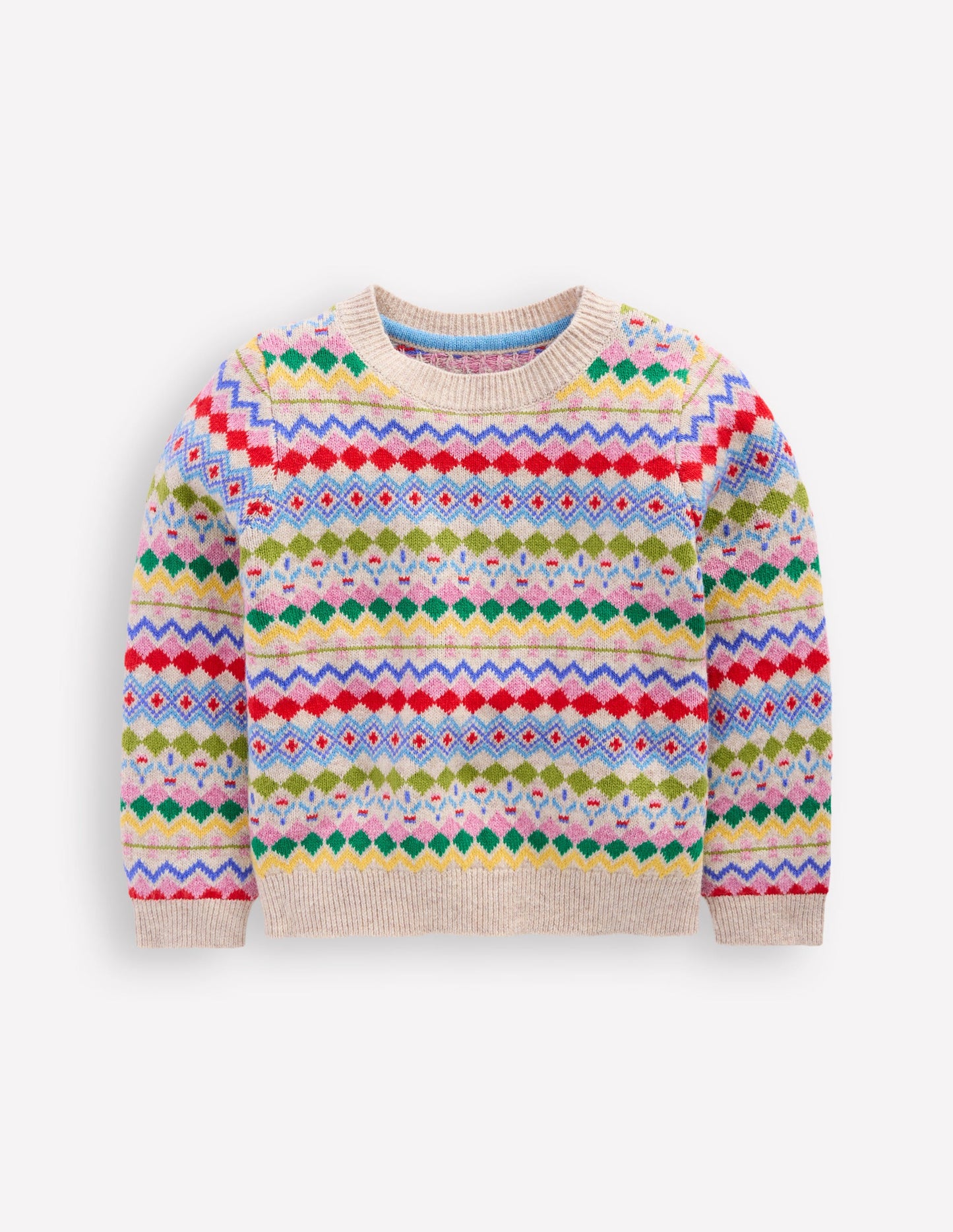 Pull Eleanor à motif jacquard-Motif jacquard avoine chiné