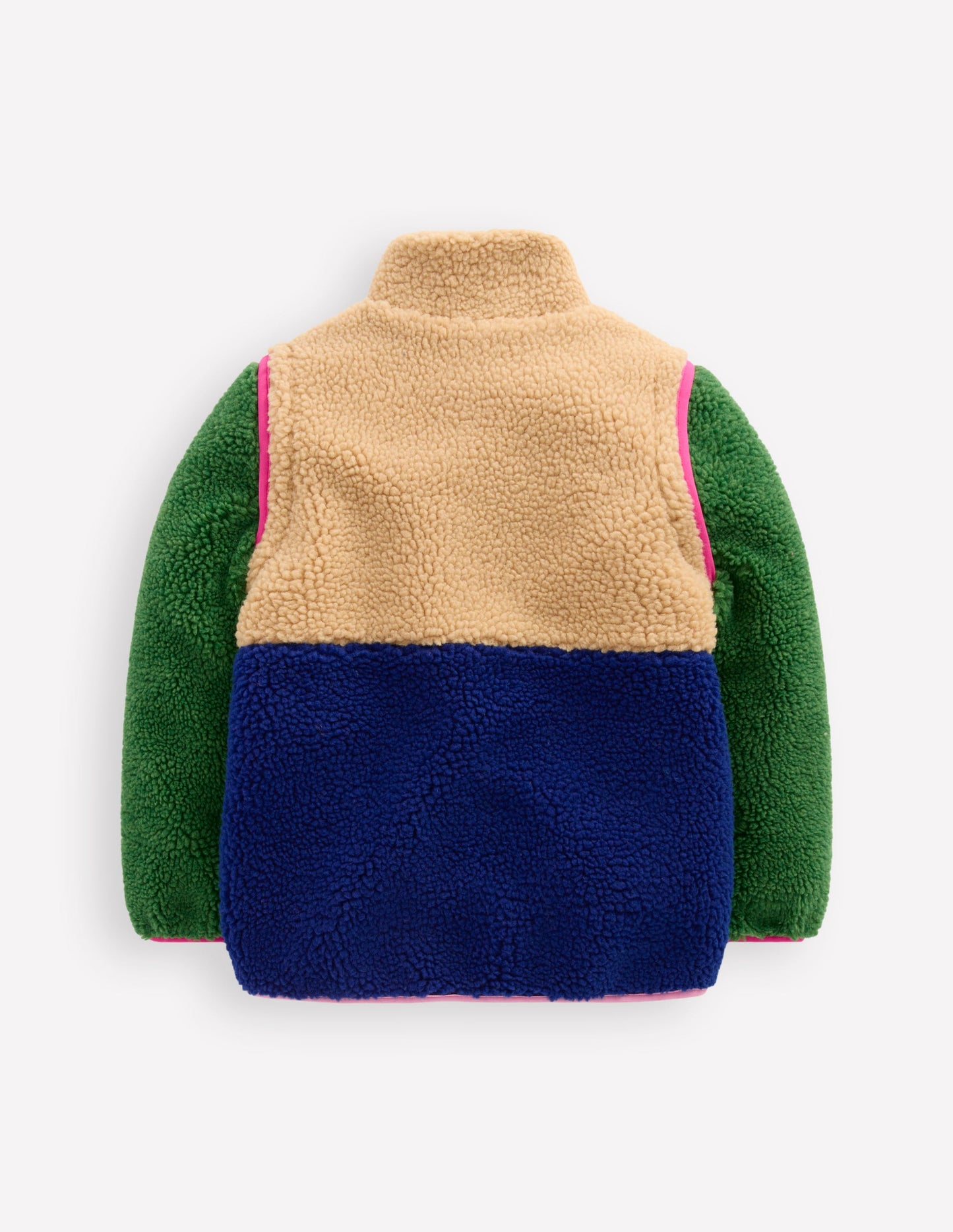 2-in-1-Teddyfell-Jacke-Blockfarben, Bunt