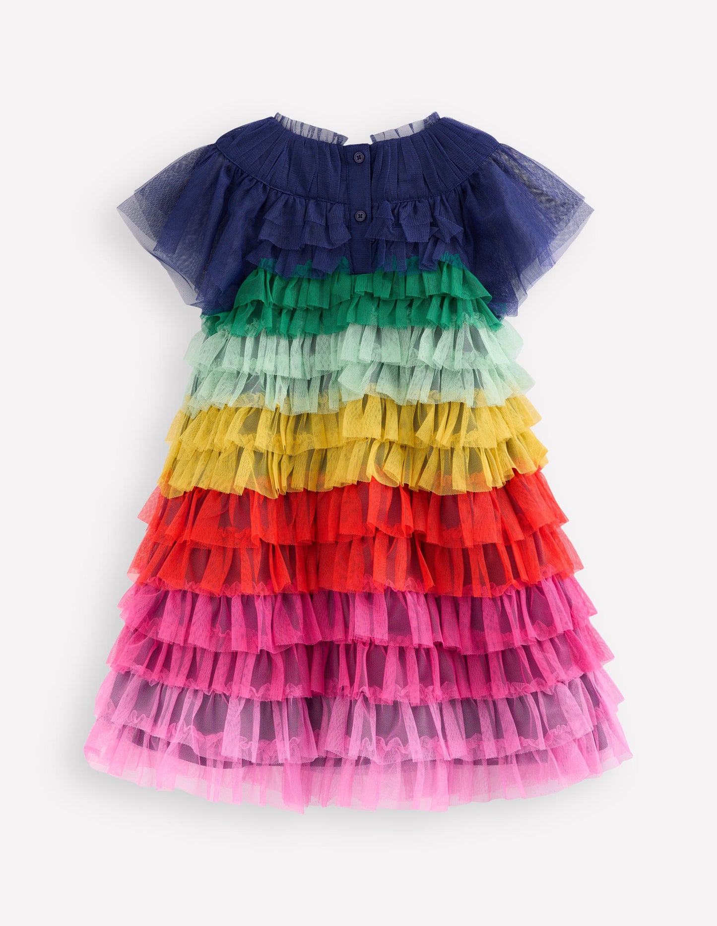 Gestuftes Tüllkleid-Bunt, Regenbogenfarben