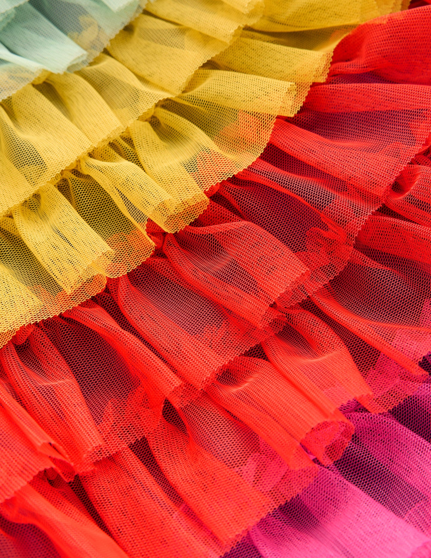 Gestuftes Tüllkleid-Bunt, Regenbogenfarben