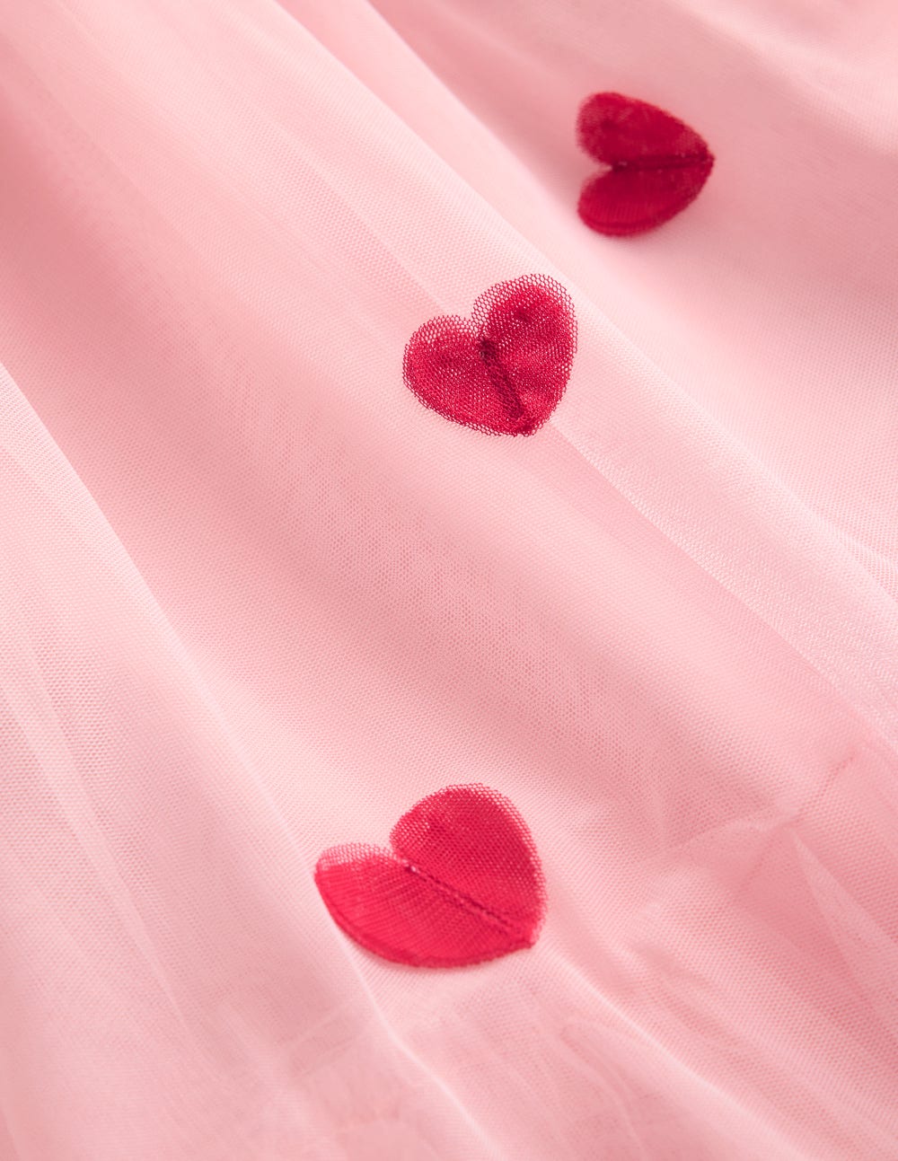Gestuftes Tüllkleid-Kreiderosa Herzen