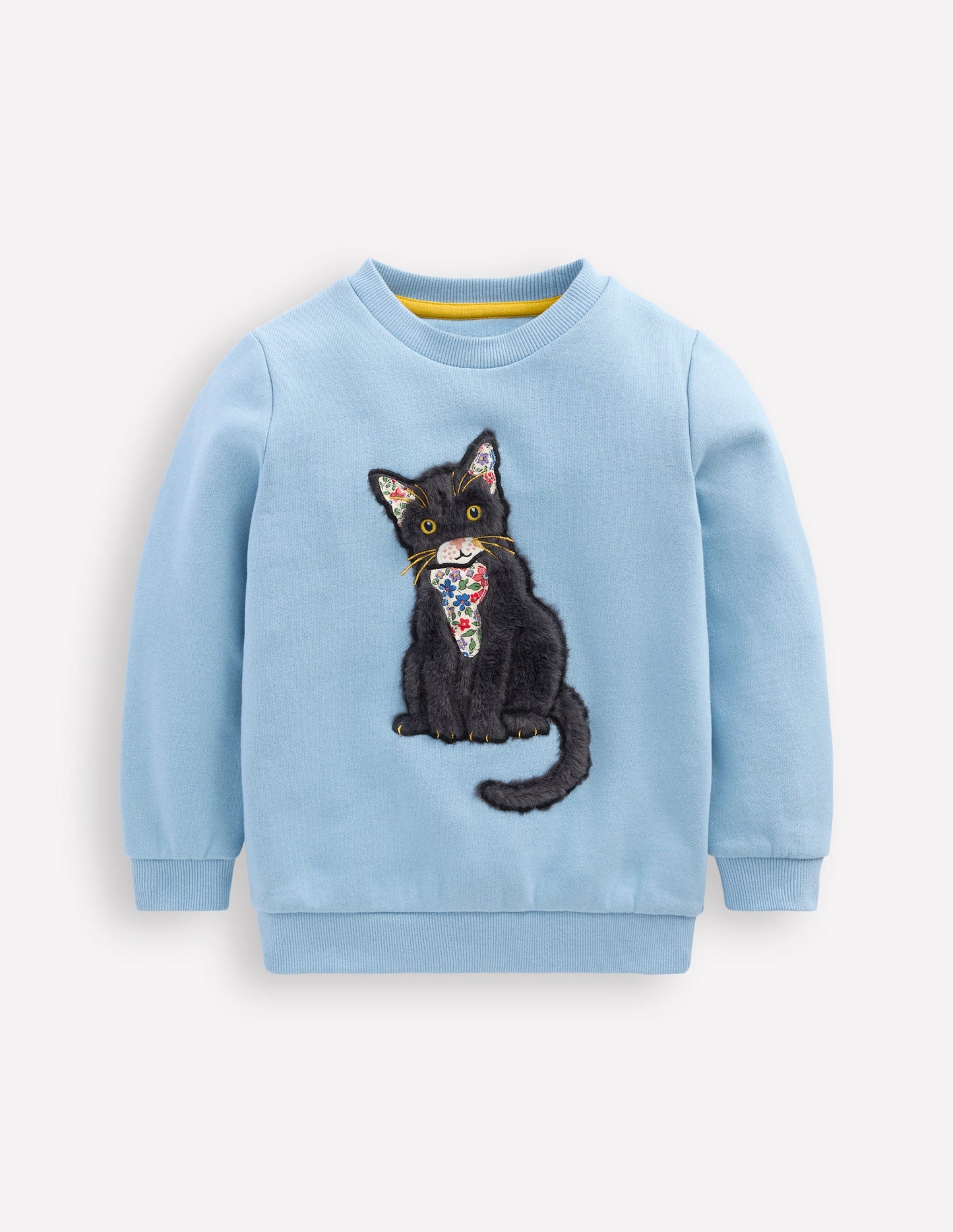 Sweatshirt mit Applikation-Gletscherblau Katze