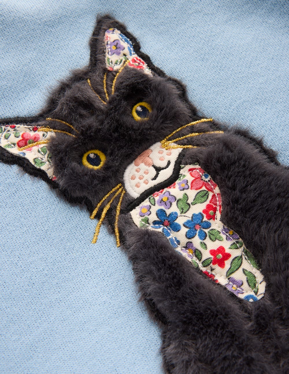 Sweatshirt mit Applikation-Gletscherblau Katze