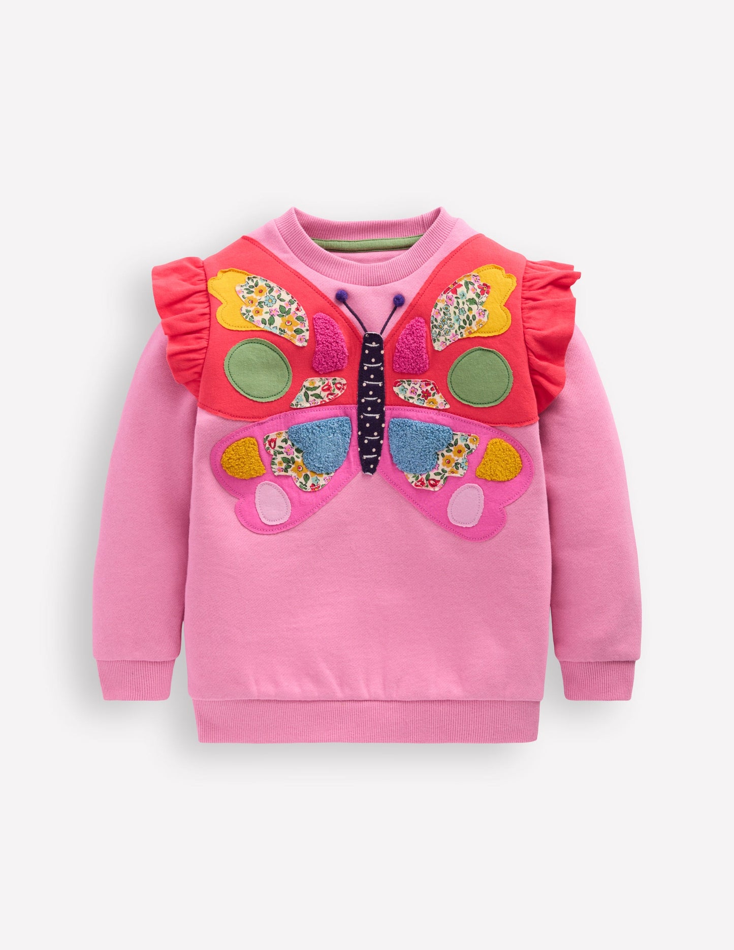 Sweatshirt mit Applikation-Formica-Rosa Schmetterling